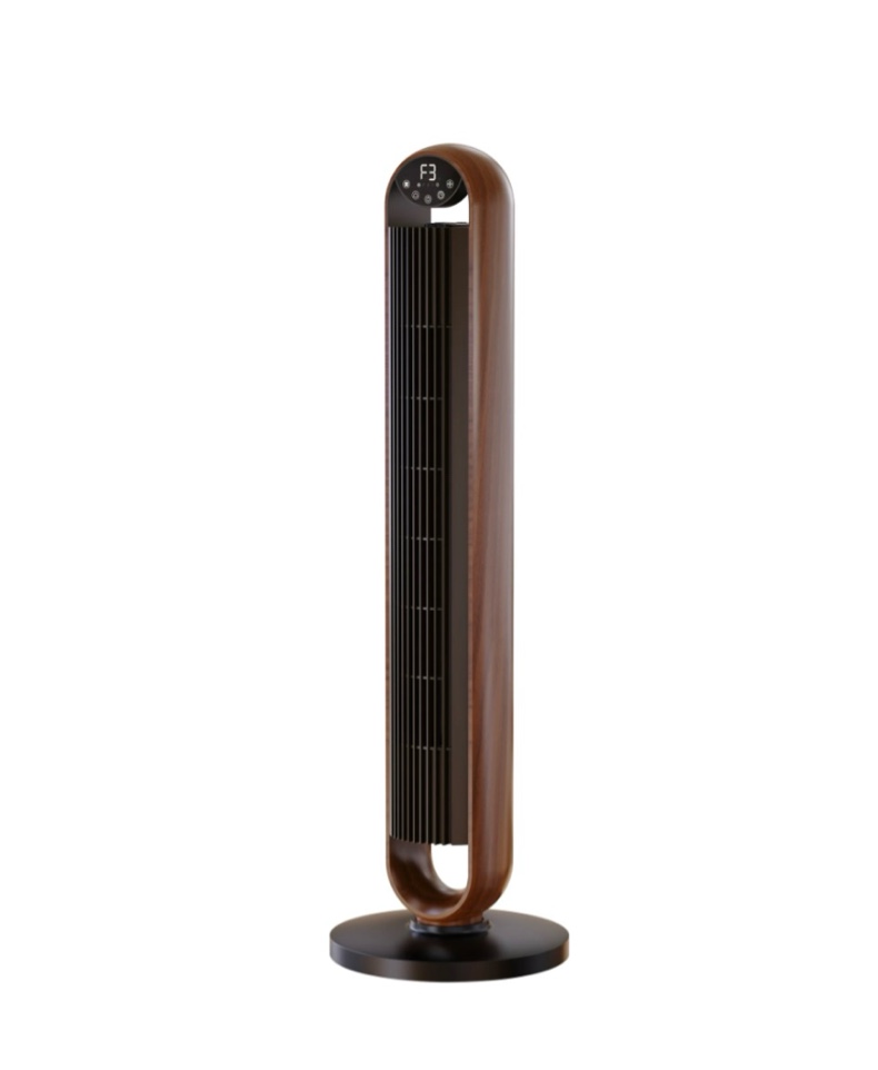 Better Homes & Gardens 40 5-Speed Oscillating Tower Fan with Remote Control 3 Wind Modes 12H Timer Walnut & Black
