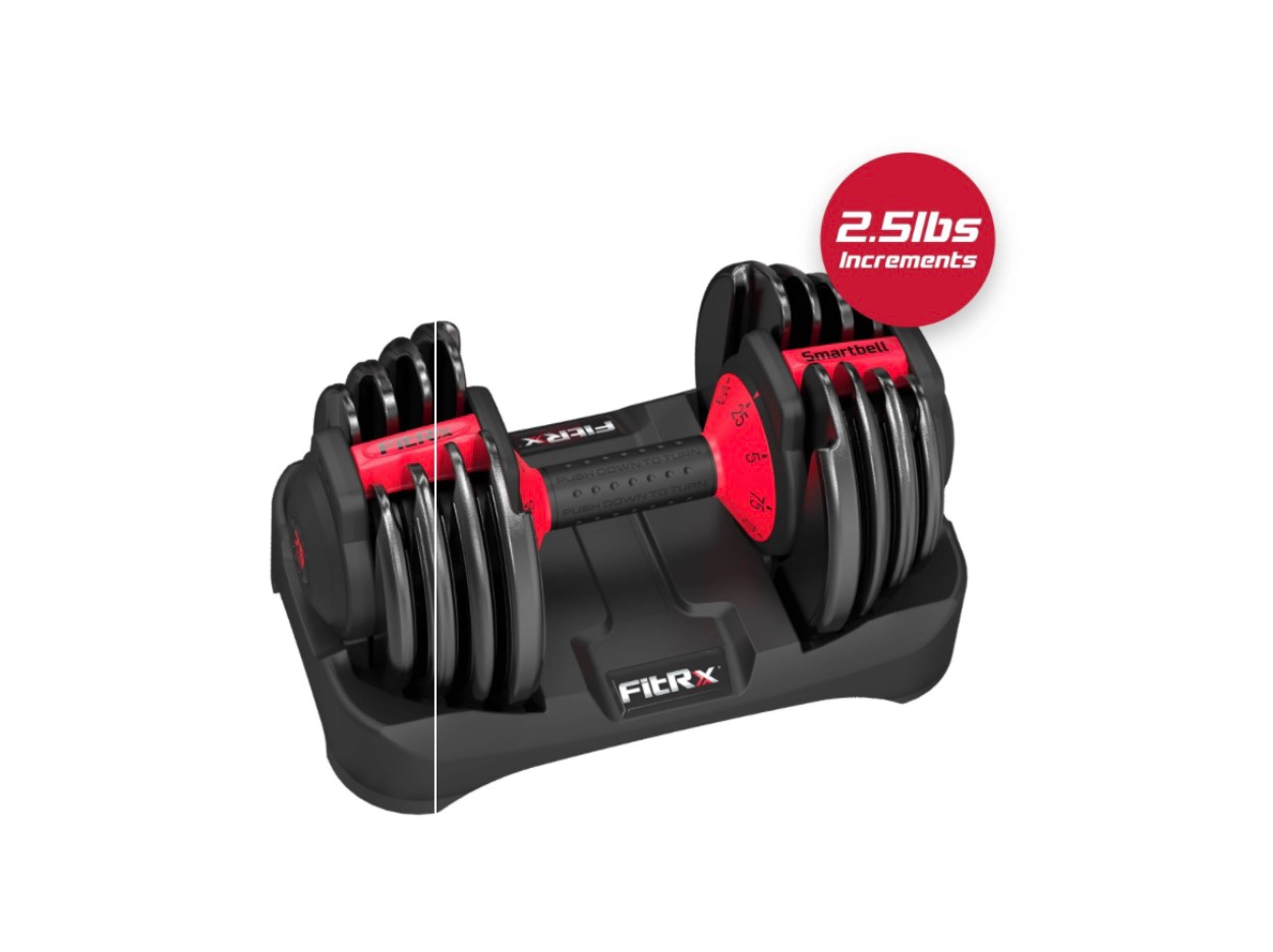 FitRx SmartBell, 9 in 1 Adjustable Dumbbell, 25 lb