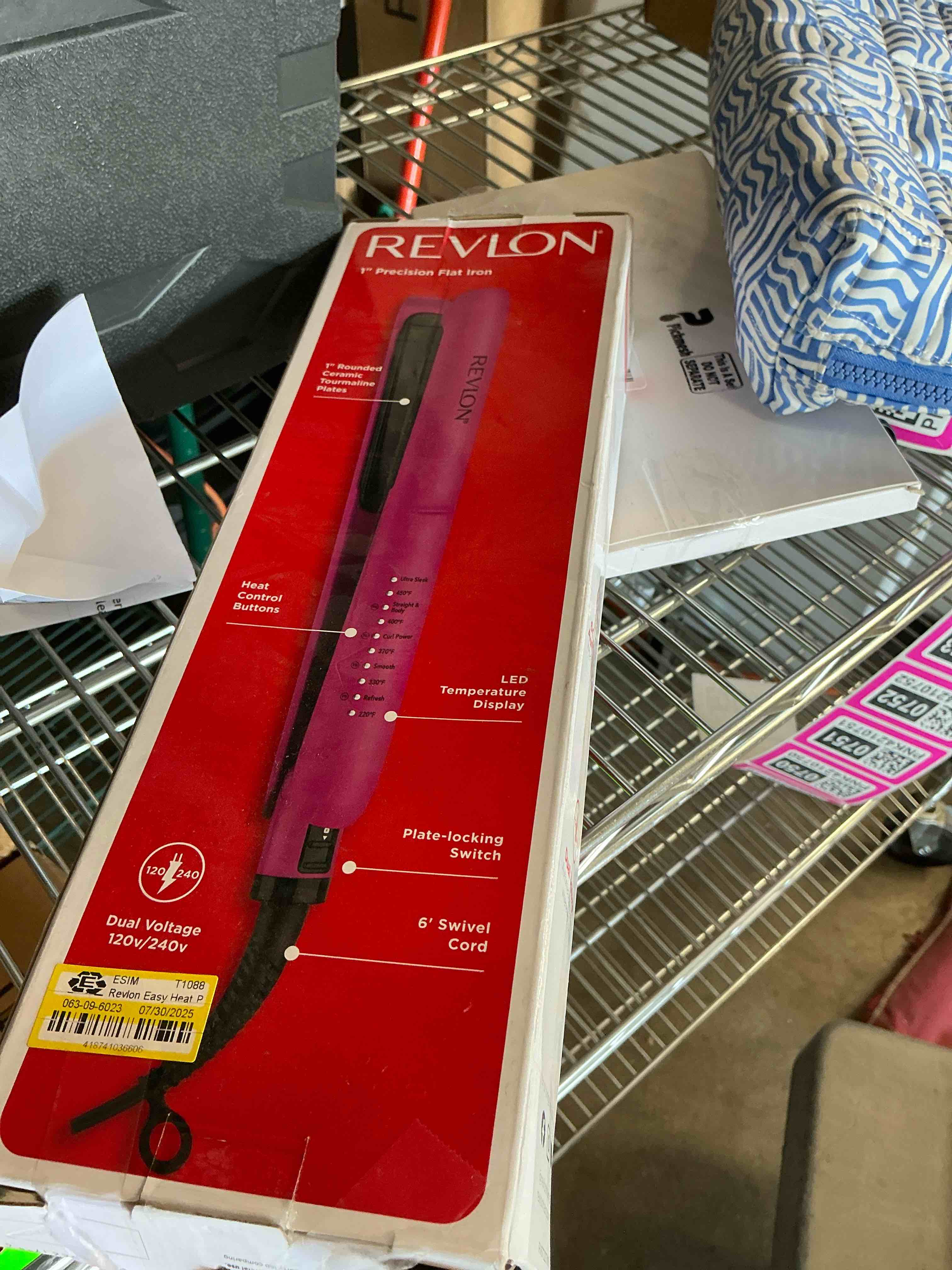 Condition photo showing Good Condition for revlon easy heat 1” precision flat iron | hair straightener with ceramic tourmaline plates for less damage and 5 preset temps with heat recommendations by hair type