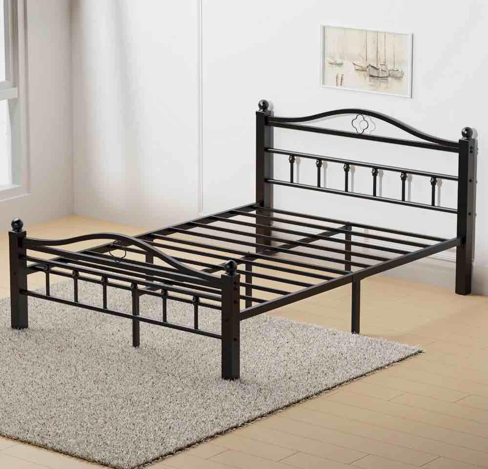 Condition photo showing New/Like New for full size bed frame with headboard - heavy duty full platform bed frame supports 1500lbs, noise free, under-bed storage, mattress foundation, no box spring needed, easy assembly