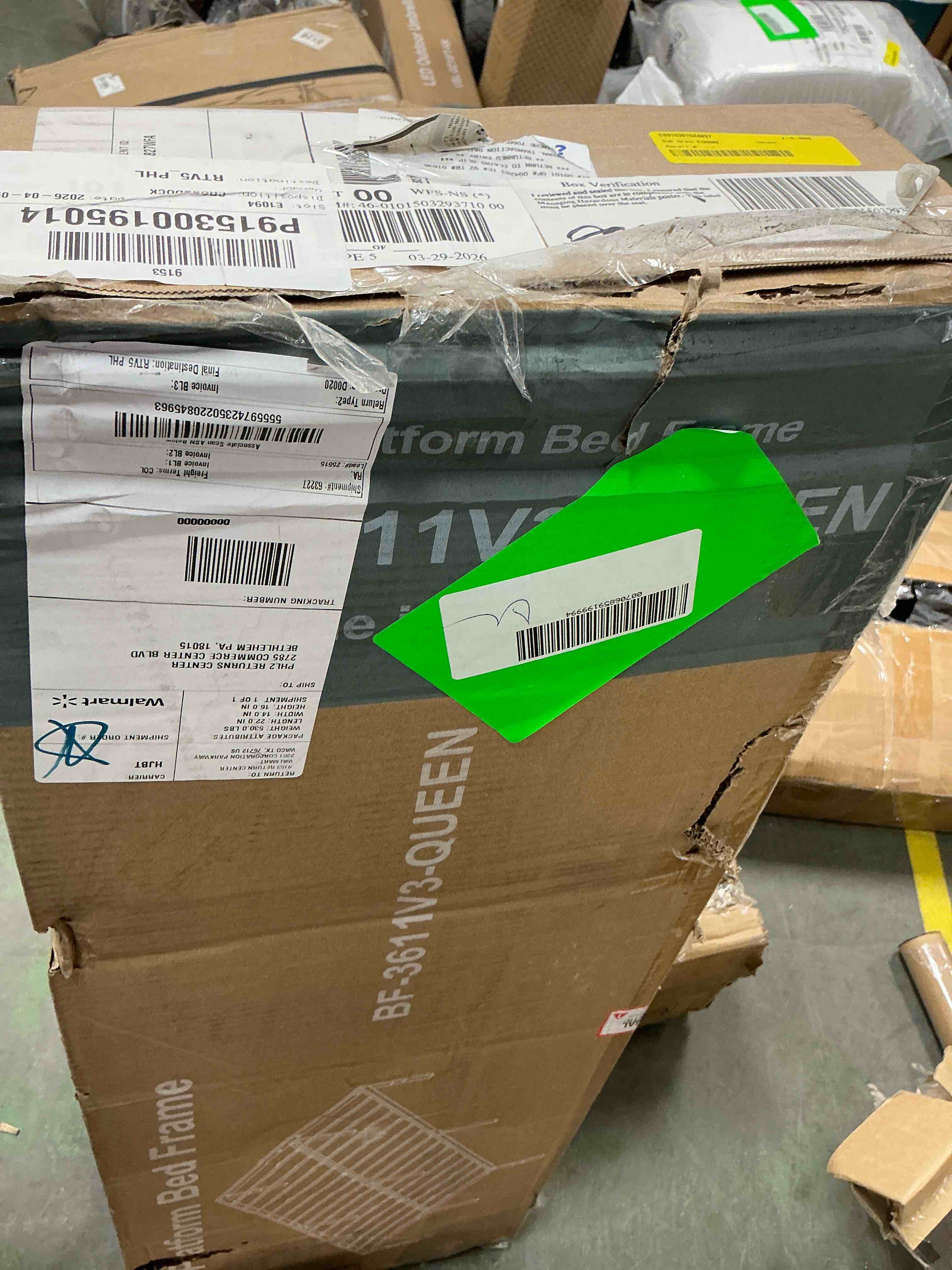 Condition photo showing New/Like New for edx 14 inches queen bed frame, heavy duty metal platform with storage space under frame, no box spring needed queen size bed frame, black