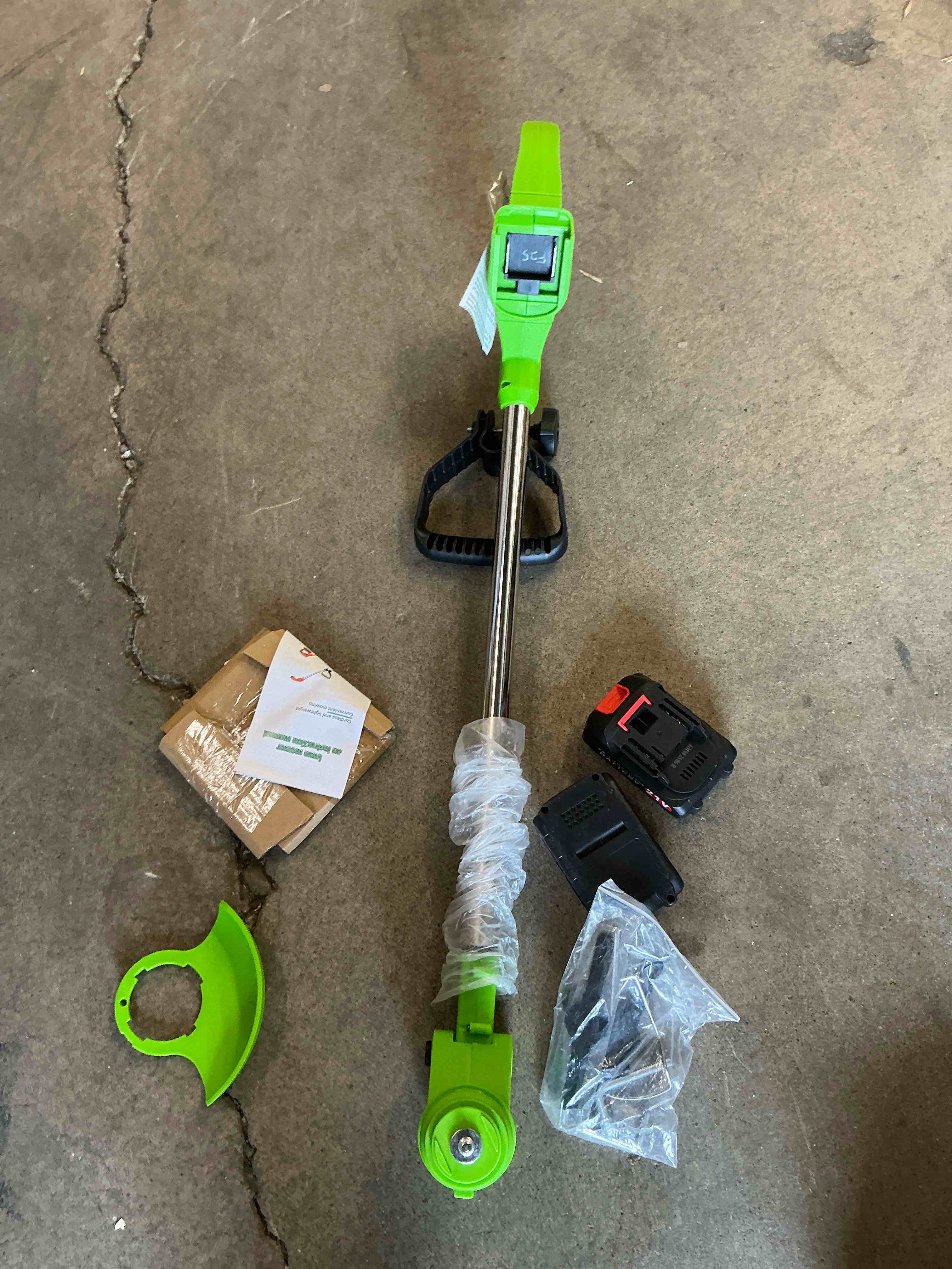 Condition photo showing Good Condition for yahhu 21v cordless 3-in-1 string trimmer, trimmer, edger & mower with multi-blade system for effortless lawn & garden care