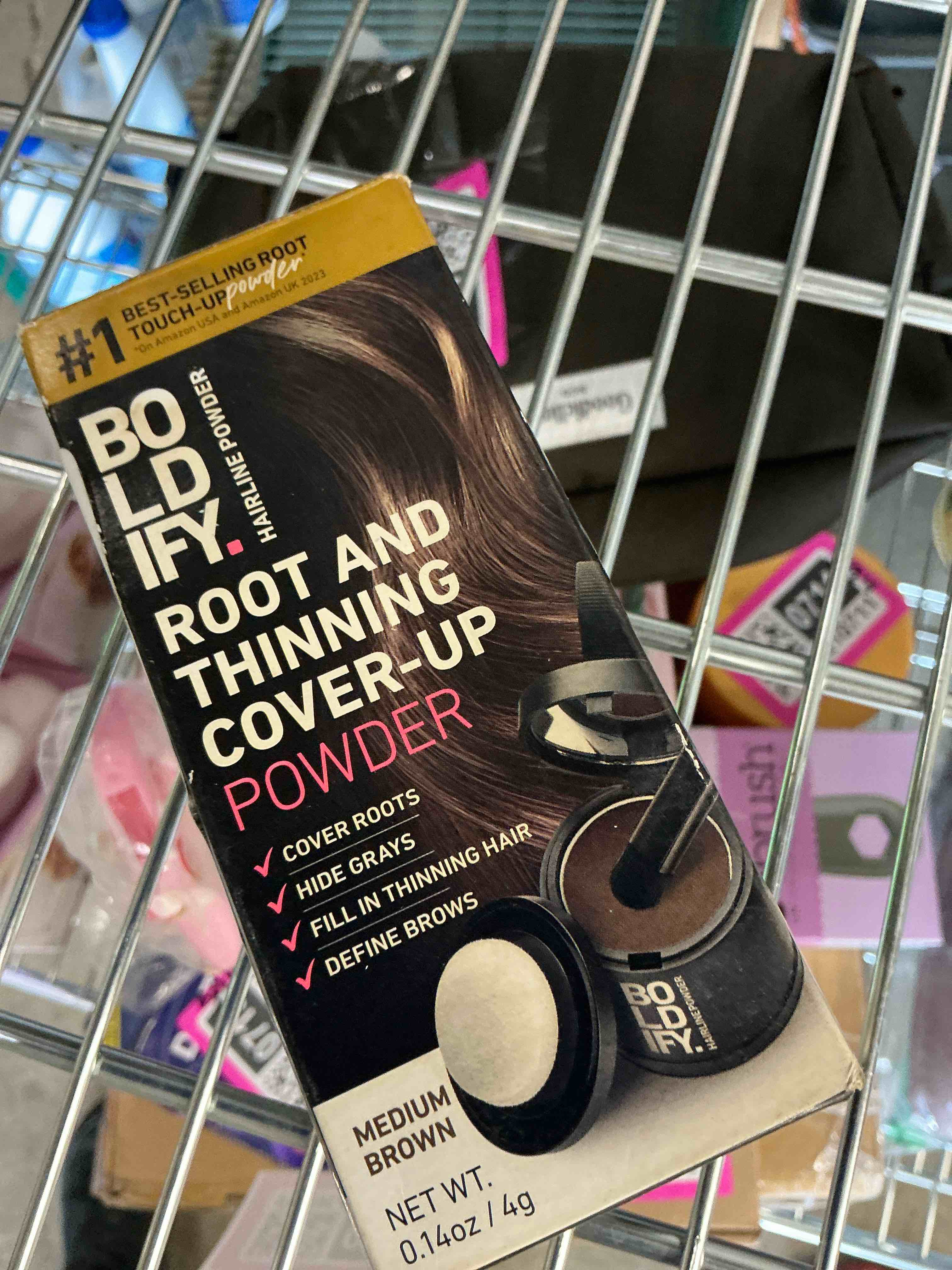Condition photo showing Good Condition for boldify root touch up powder with brush, covers thinning hair & grays, water-resistant - medium brown: paraben-free, sulfate-free, all hair types