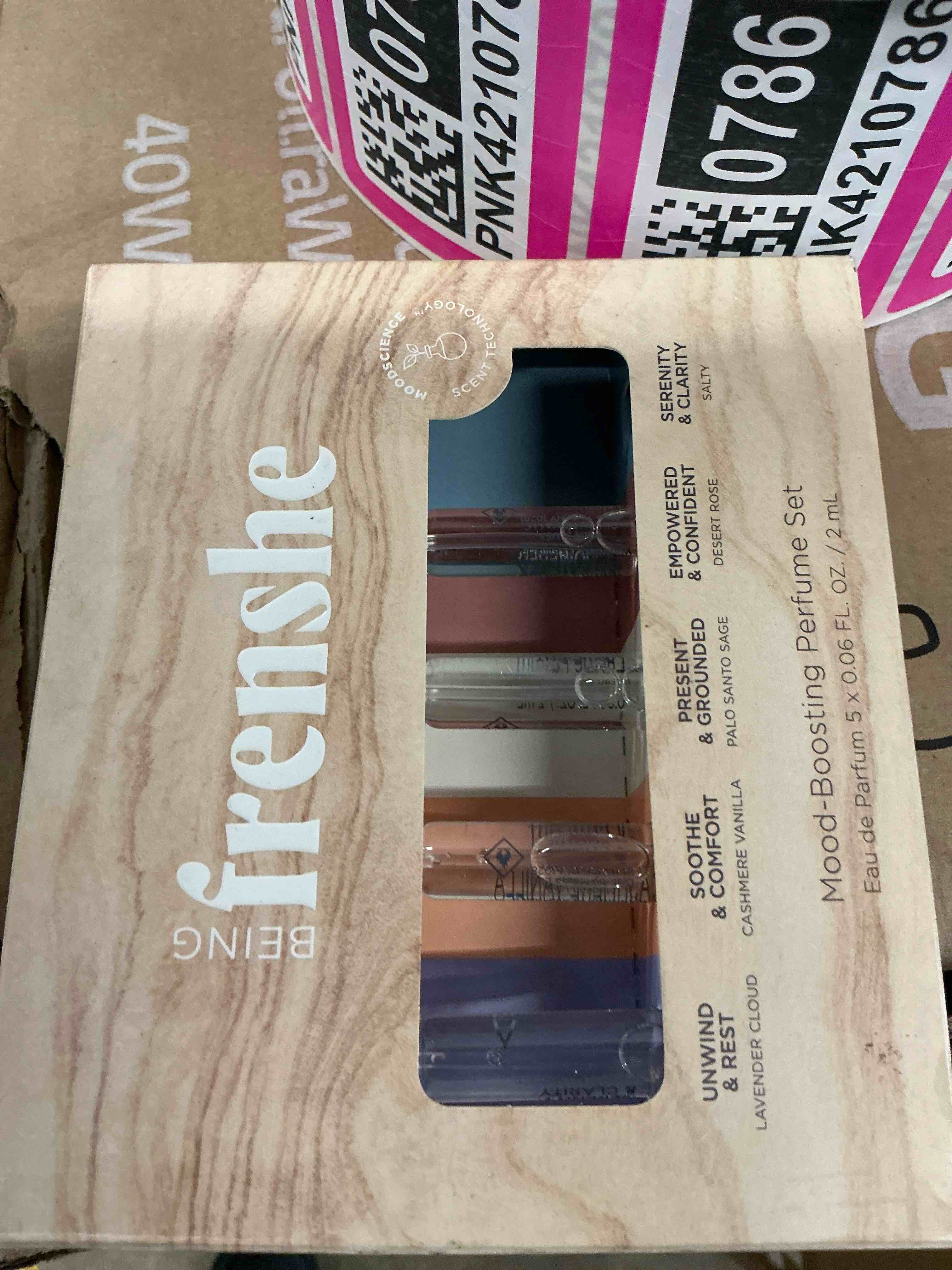 Condition photo showing Good Condition for being frenshe mood boosting perfume discovery set - 3 fl oz/5ct