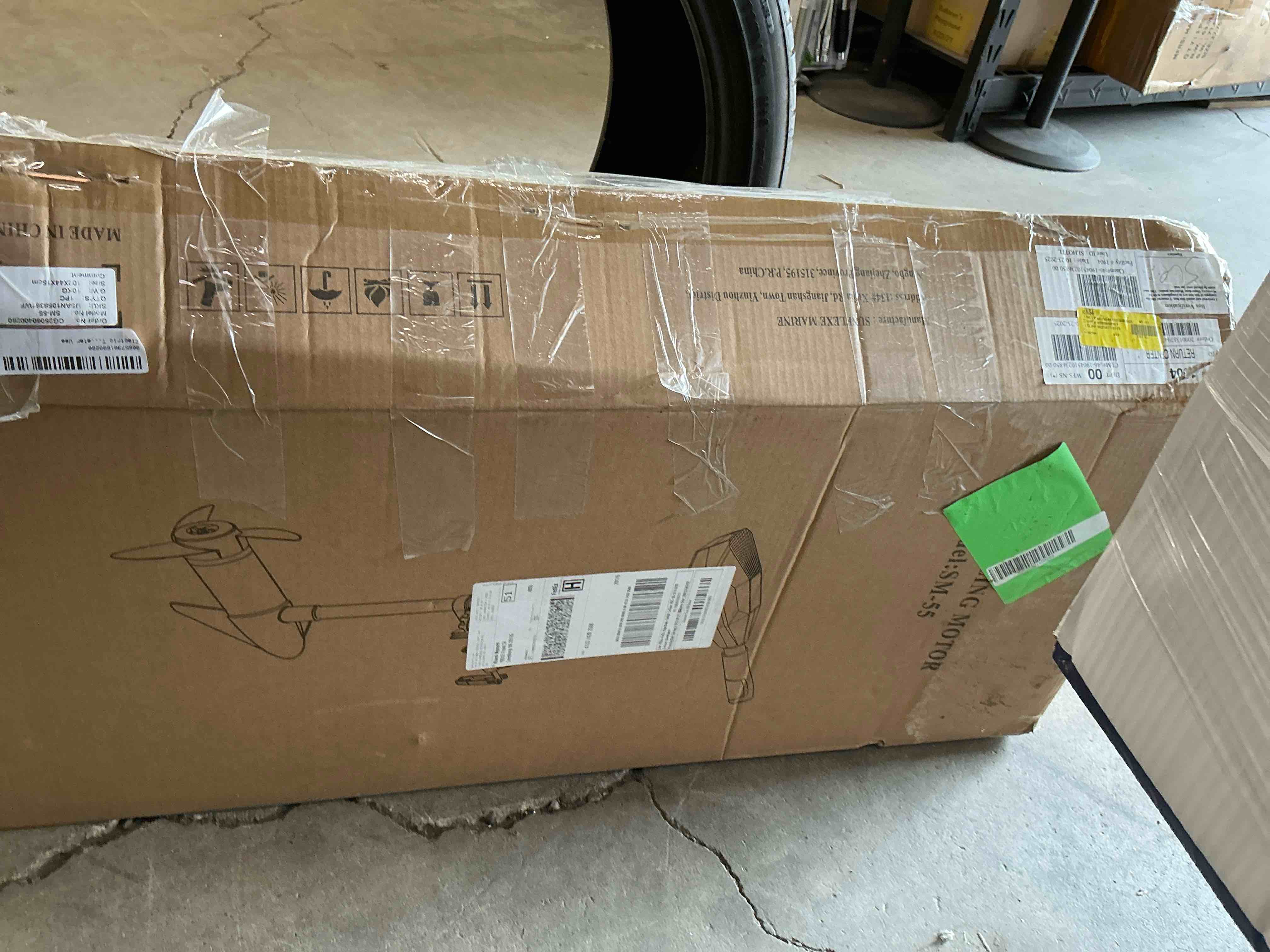 Condition photo showing New/Like New for naipo electric trolling motor with 55 lbs thrust 8 speeds, boat fishing motor with telescoping handle, led battery indicator for kayak fishing boat freshwater use