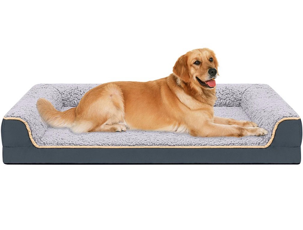 payusd dog bed for large medium small dogs orthopedic dog sofa bed non slip pet couch with removable washable cover supportive egg crate foam s to xl  dark gray