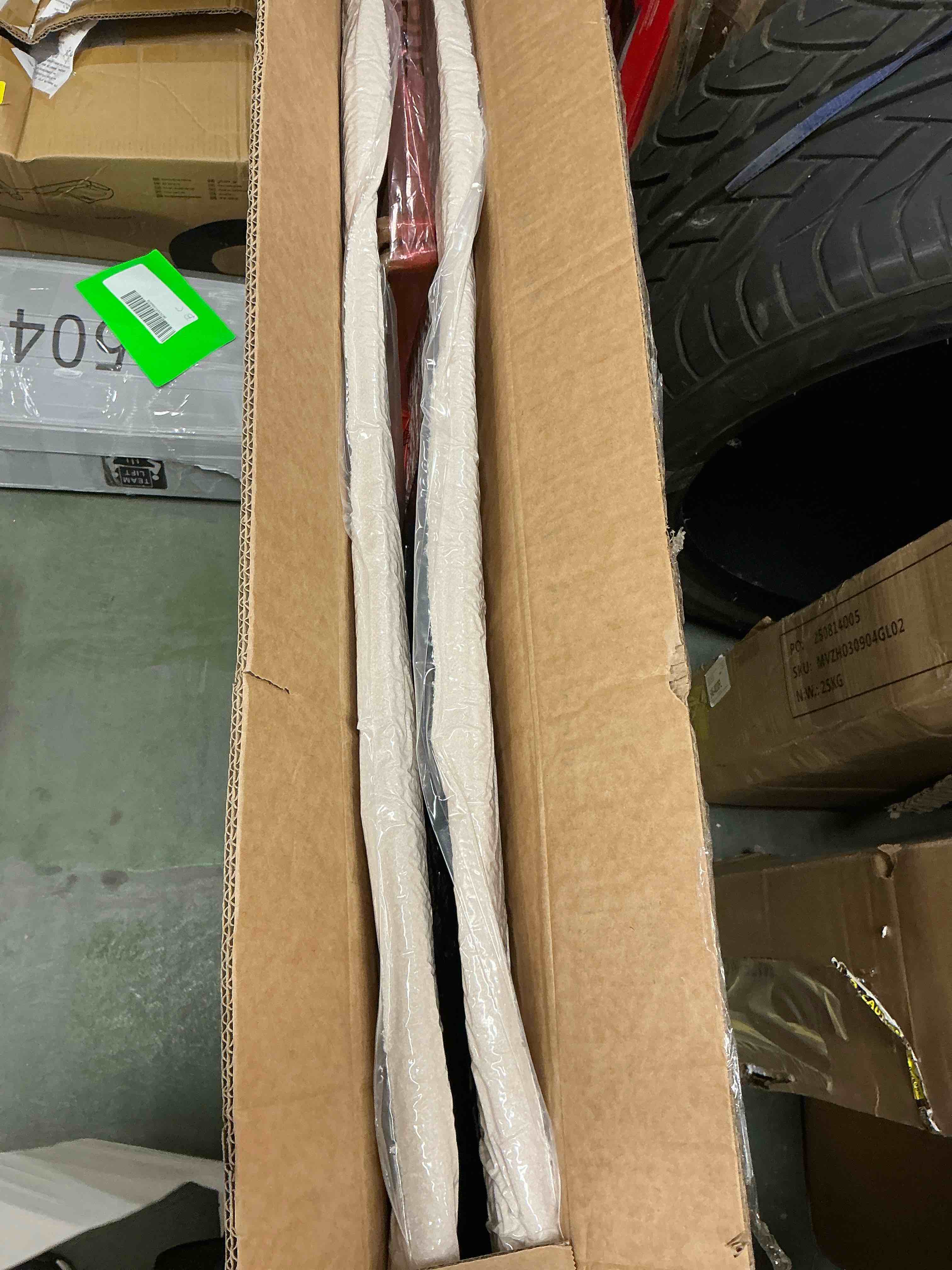 Condition photo showing New/Like New for pinmoco upholstered foam headboard for king bed, height adjustable and ergonomic head board, teddy velvet white