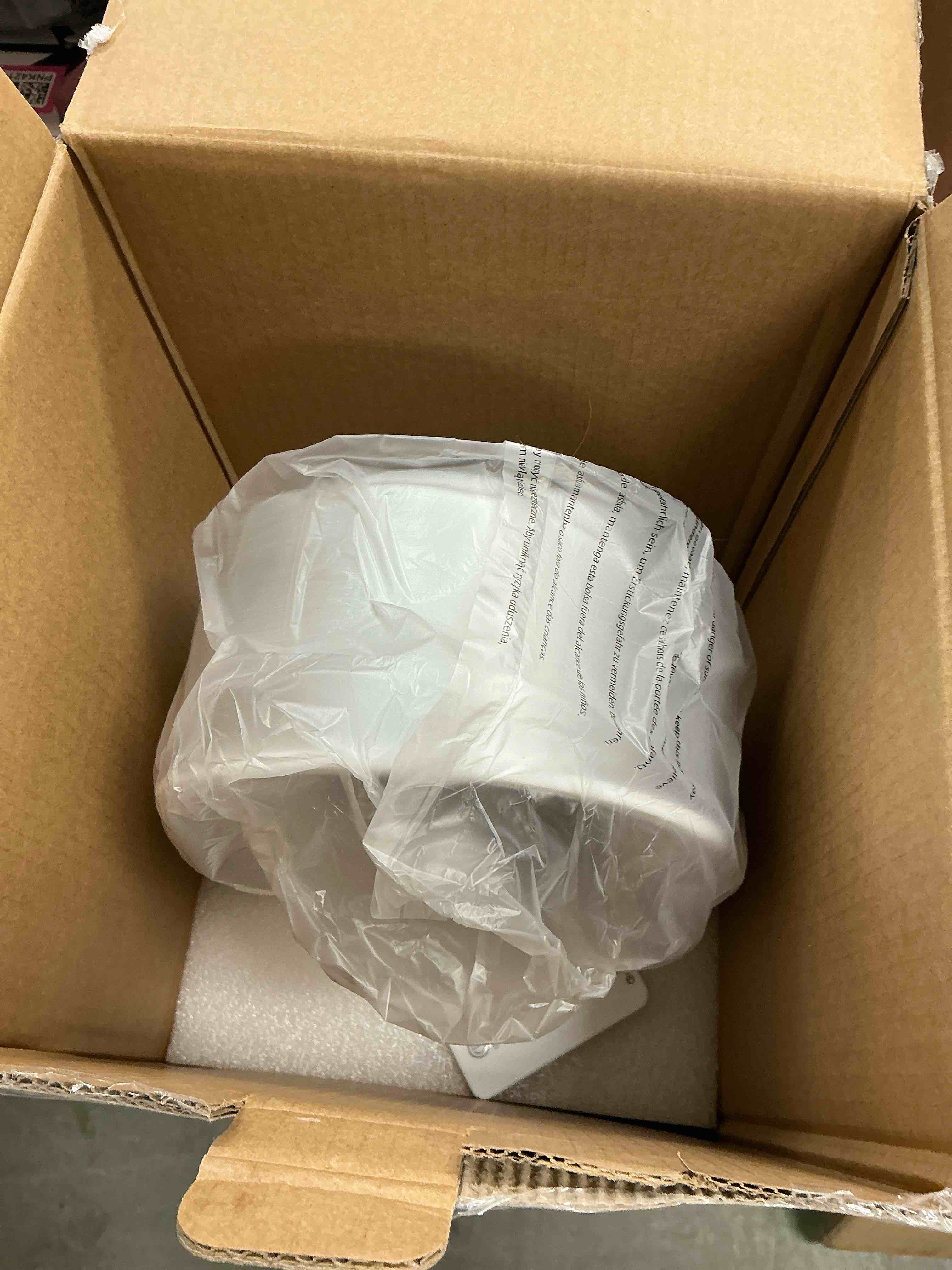 Condition photo showing New/Like New for 8.66 in. diameter, 40 in. tall 3 speed bladeless tower fan with oscillation, timer, and remote control in silver