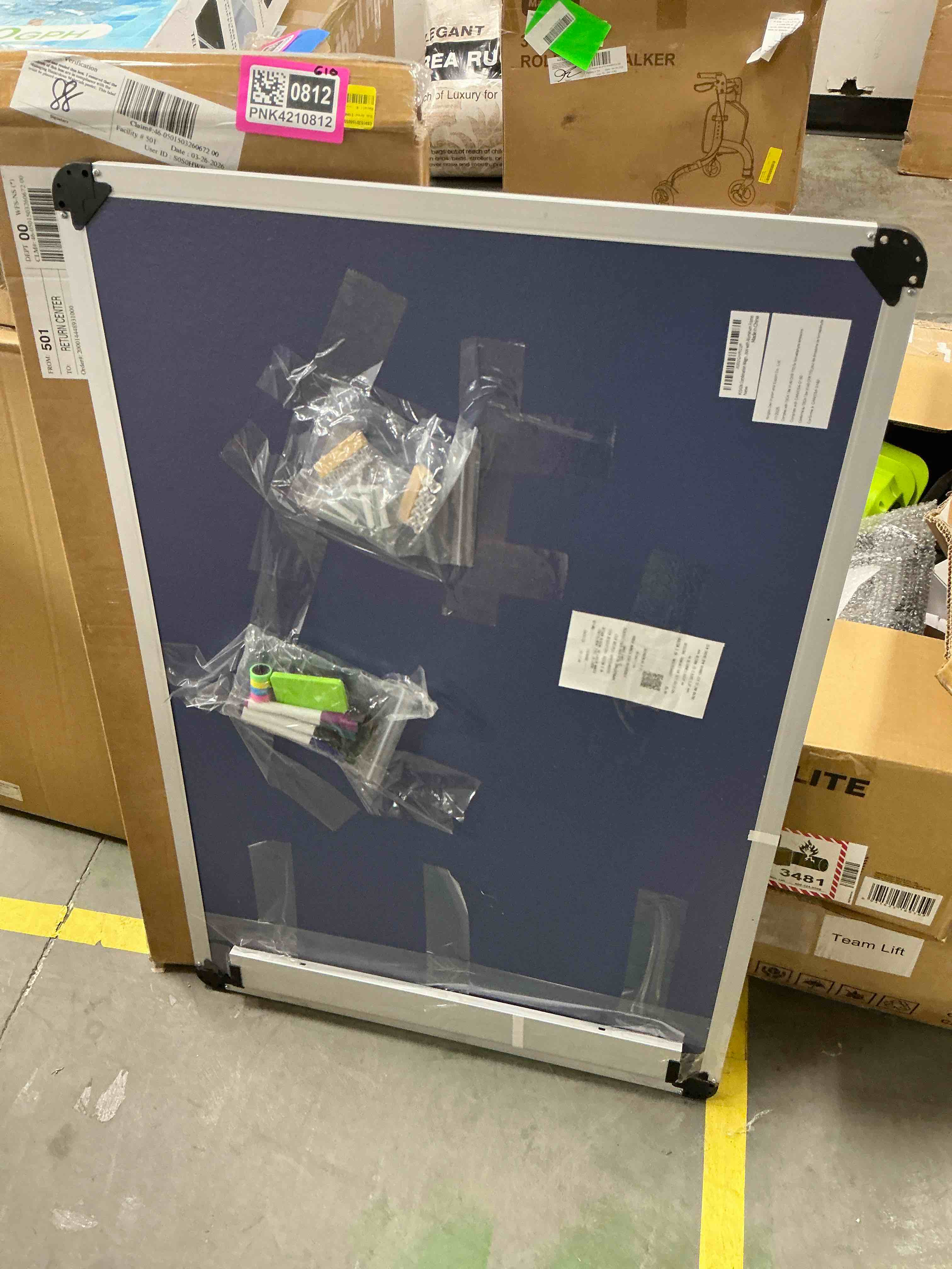 Condition photo showing As Is for vusign 2 in 1 combo whiteboard for wall magnetic dry erase board cork combination board 24 x 36 school supplies