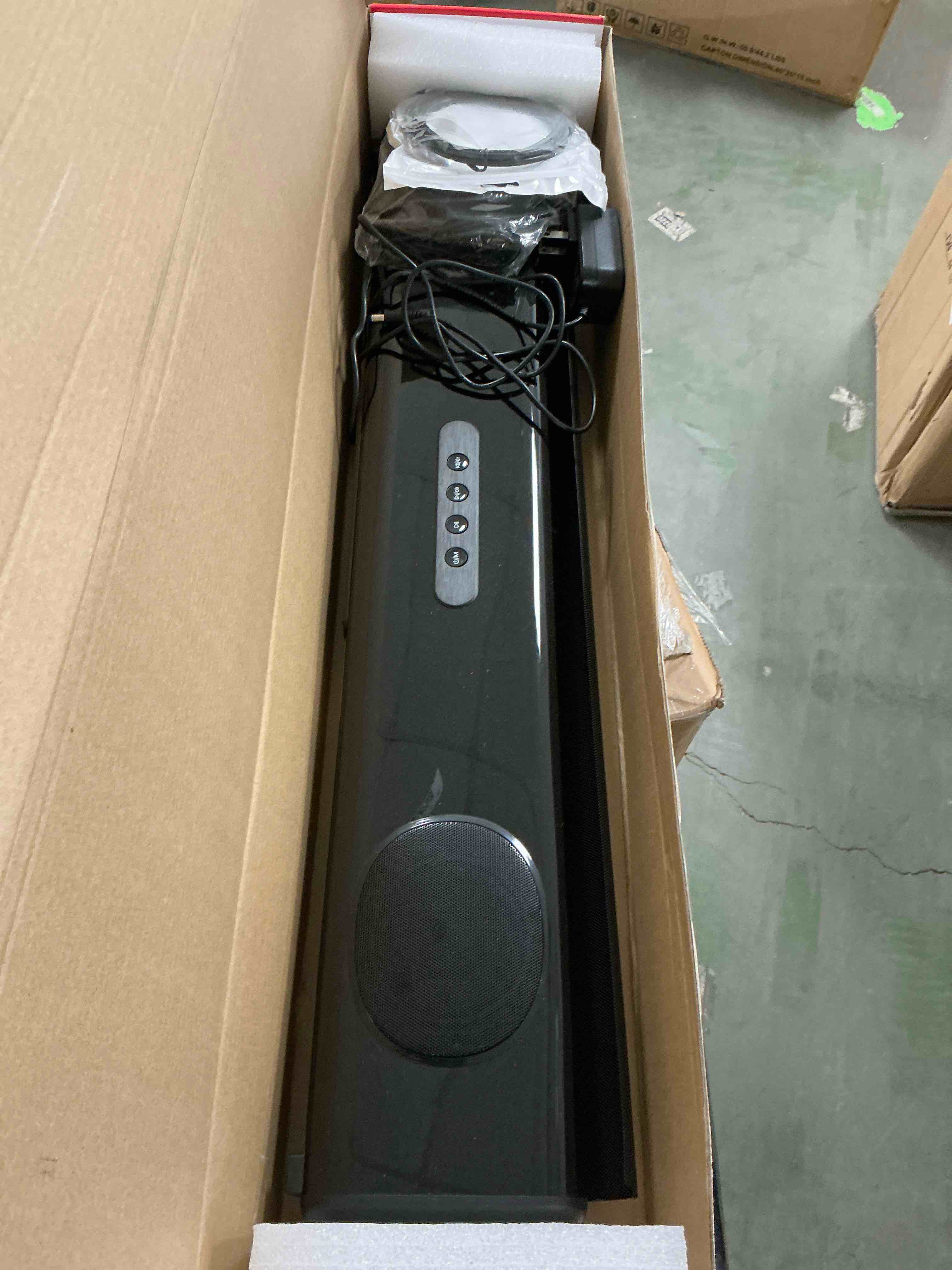 Condition photo showing Good Condition for jierben 2.0ch sound bar, 100w sound bars for smart tv, bluetooth 5.3 sound bars for smart tv, 3d surround sound system with hdmi