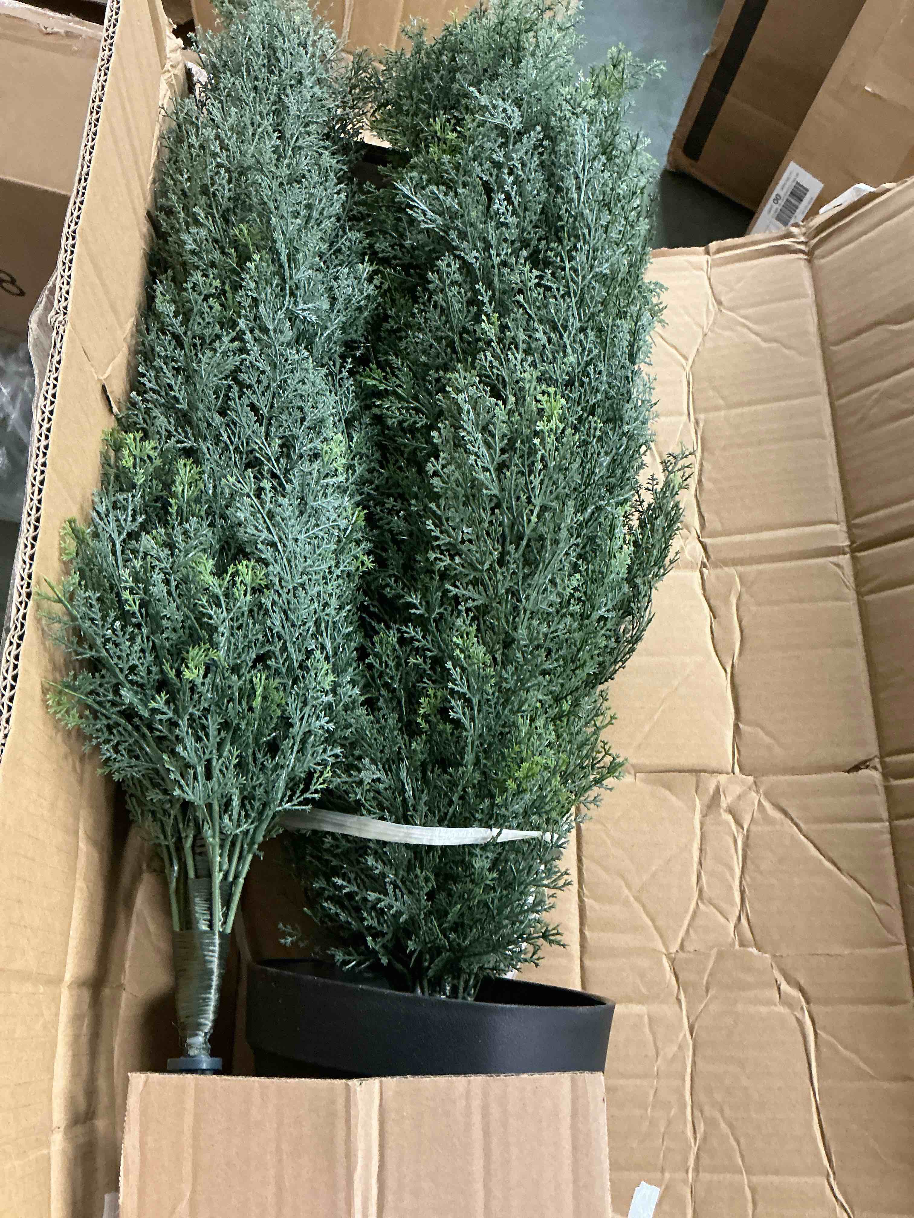 Condition photo showing Good Condition for artificial cedar tree 4ft outdoor artificial topiary cedar plants fake tree uv rated potted tree for porch decor faux pine tree for perfect housewarming gift 1 pack