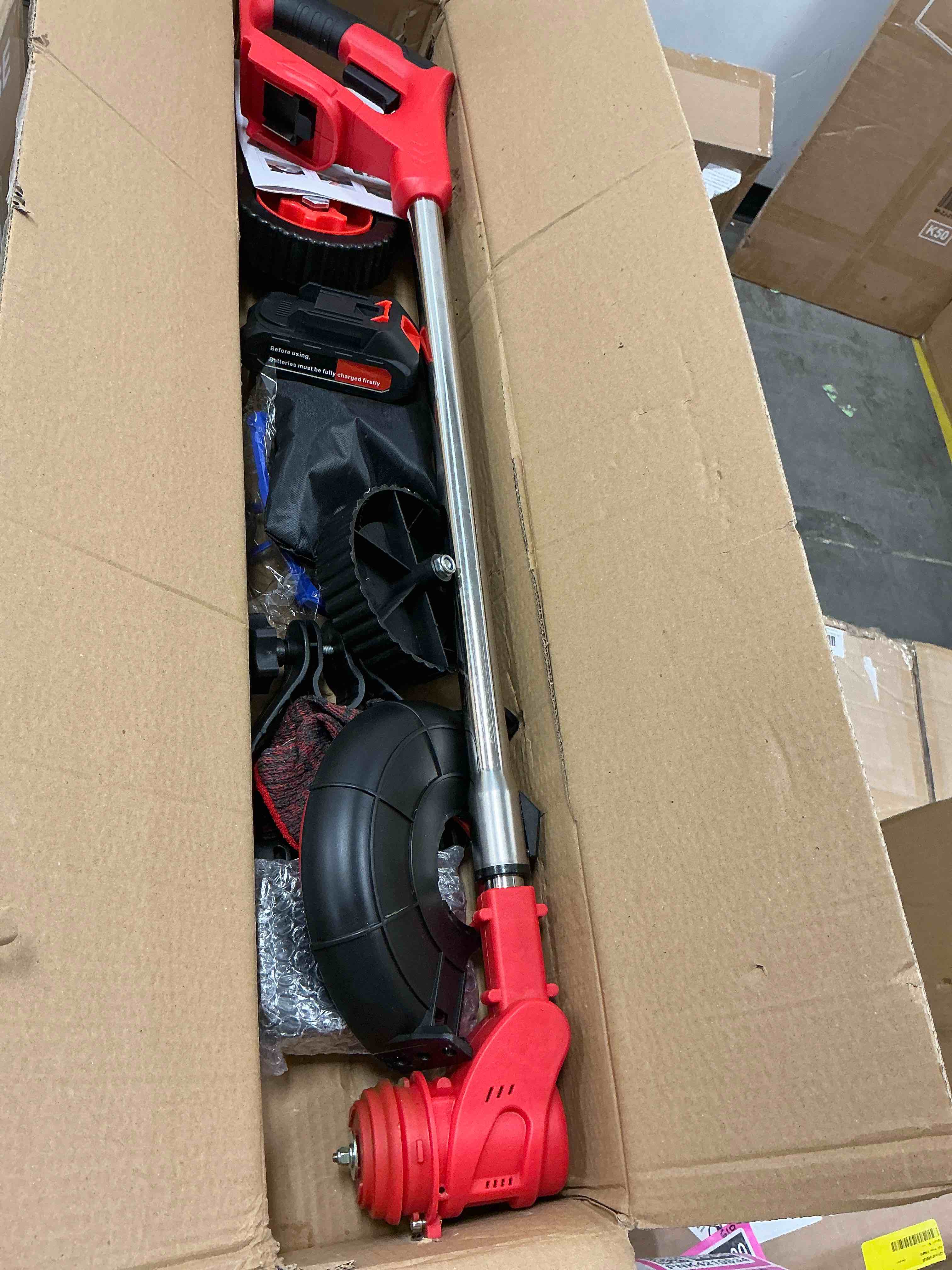 Condition photo showing Good Condition for grass trimmer cordless electric weed eaters & weed trimmer weed lawn edge trimmer mower with upgraded wheels