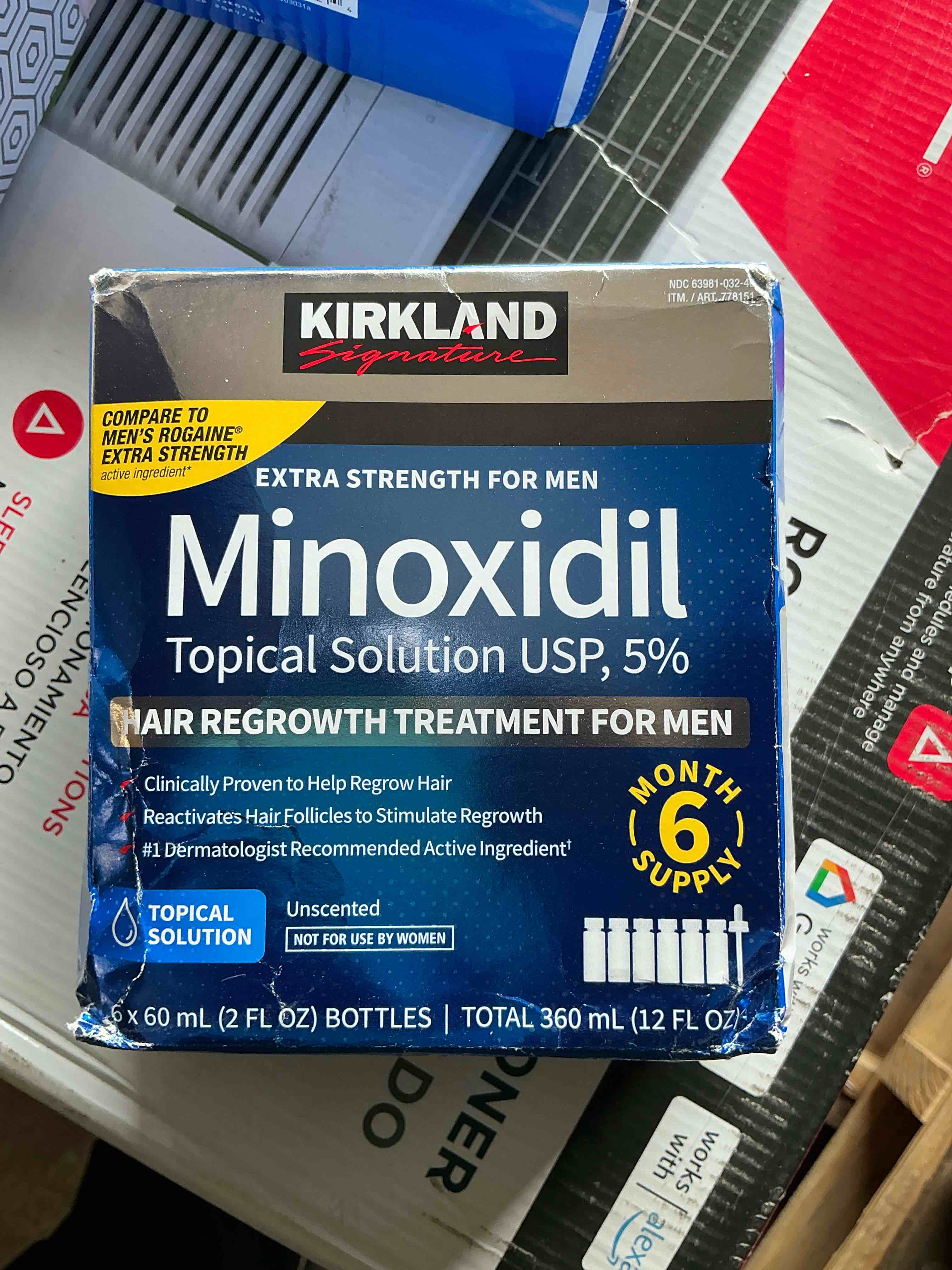 Condition photo showing New/Like New for 6 months kirkland minoxidil 5 percentage extra strength hair loss regrowth treatment