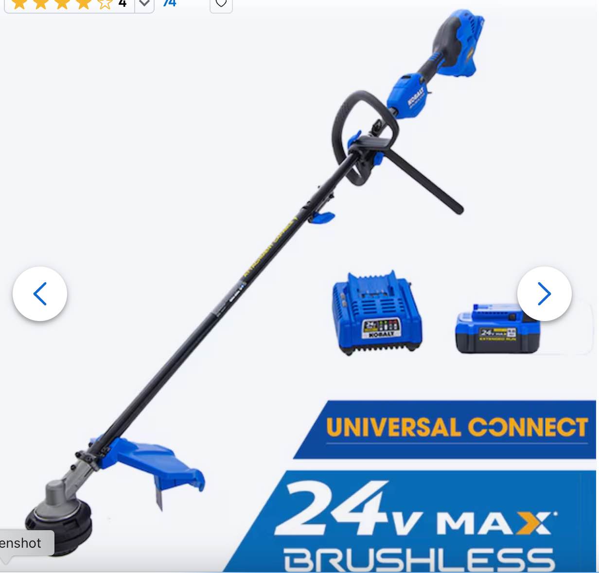 Kobalt 24-volt Cordless Battery String Trimmer 4 Ah (Battery Included) (Charger Included)