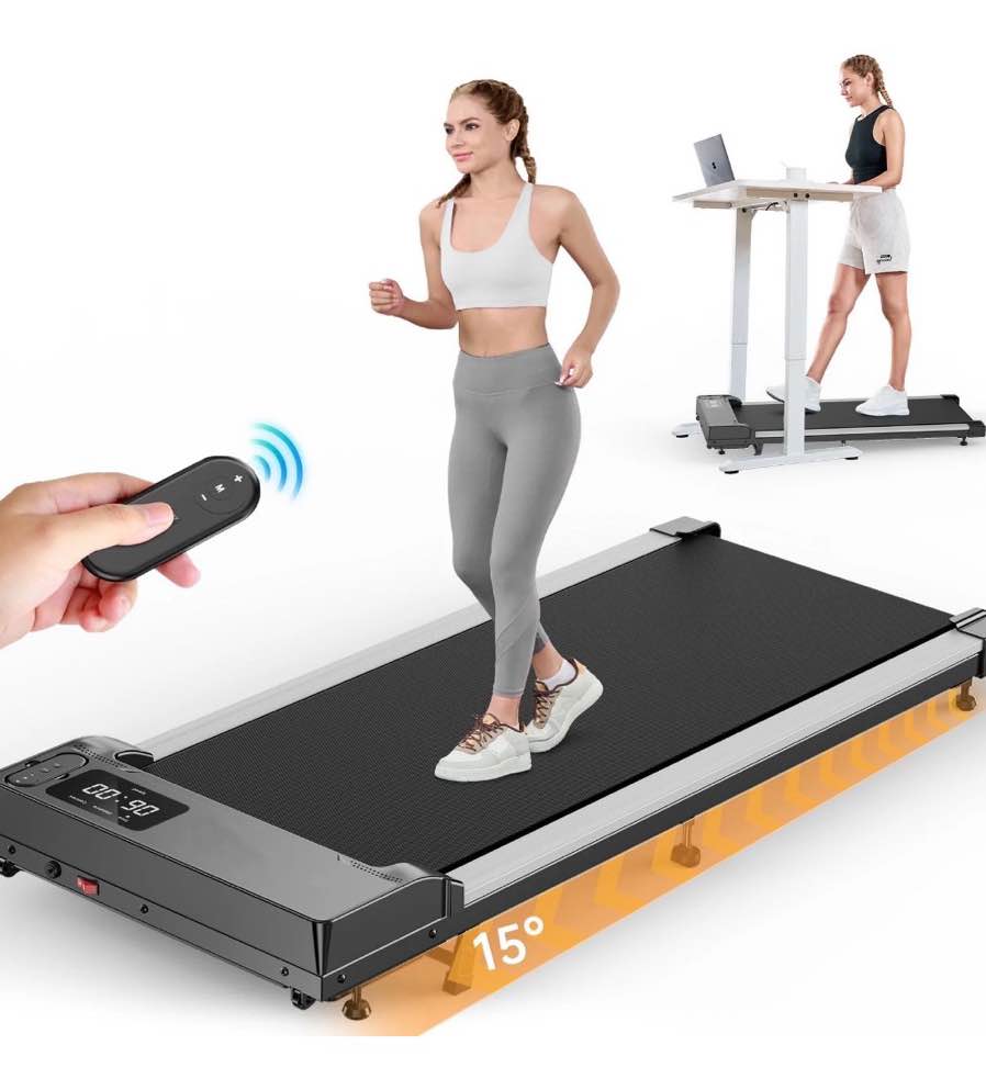 FORMILL Walking Pad with Incline  2.5 HP Under Desk Treadmill Small with LED Display &Remote Control 4 in 1 Incline Walking Pad 300 Lbs Portable Treadmill for Home Office