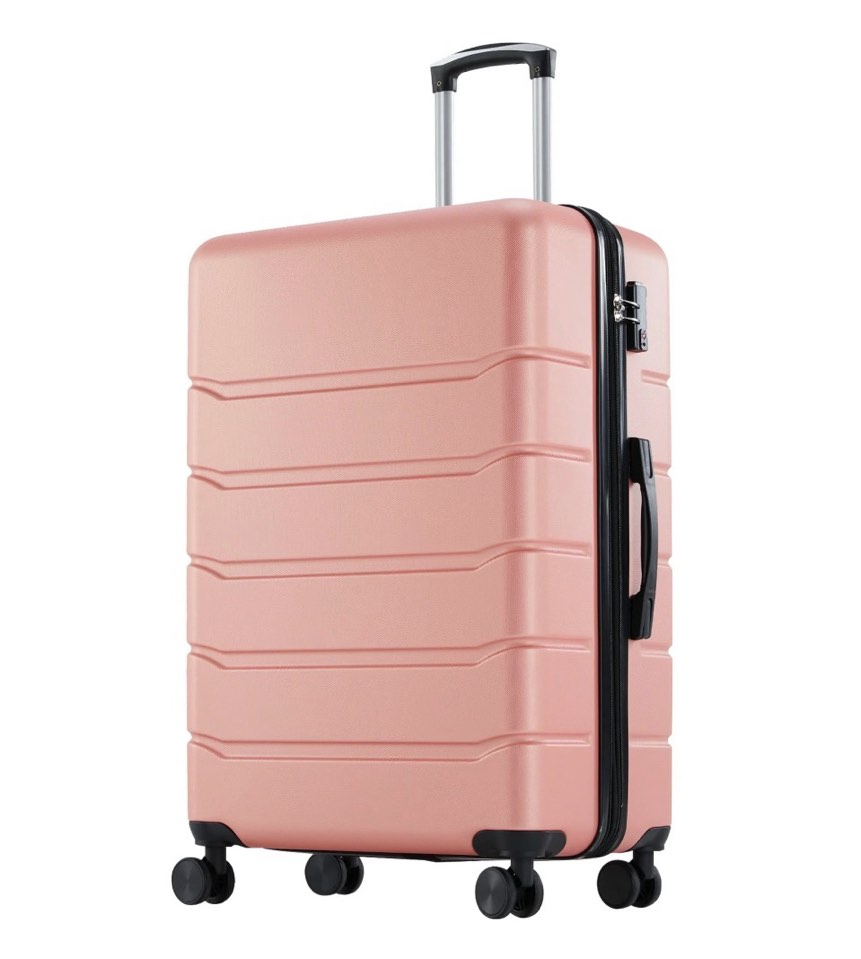 edx 28 inch hardside expandable luggage with spinner wheels checked-large lightweight expandable rolling luggage with tsa lock pink