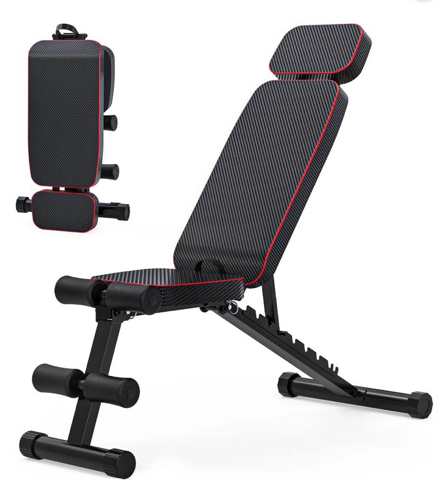 gikpal 9 positions adjustable weight bench foldable workout bench olympic weight bench for home gym full body strength training support up to 800lbs
