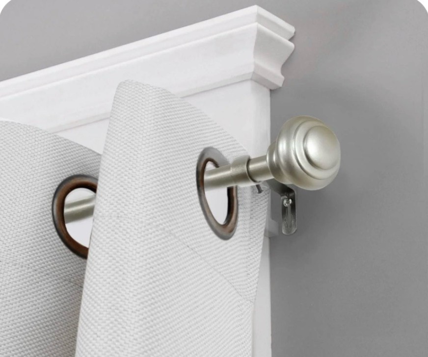 H.VERSAILTEX Curtain Rod for Windows 48 - 84 Inch  3/4 Inch Diameter Decorative Curtain Rod Set  Nickel