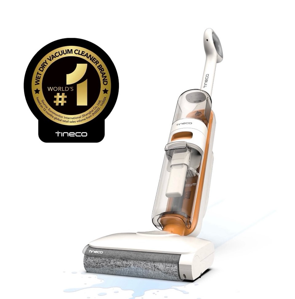 tineco go h2o max cordless mop & vacuum with high-speed brush roller, orange
