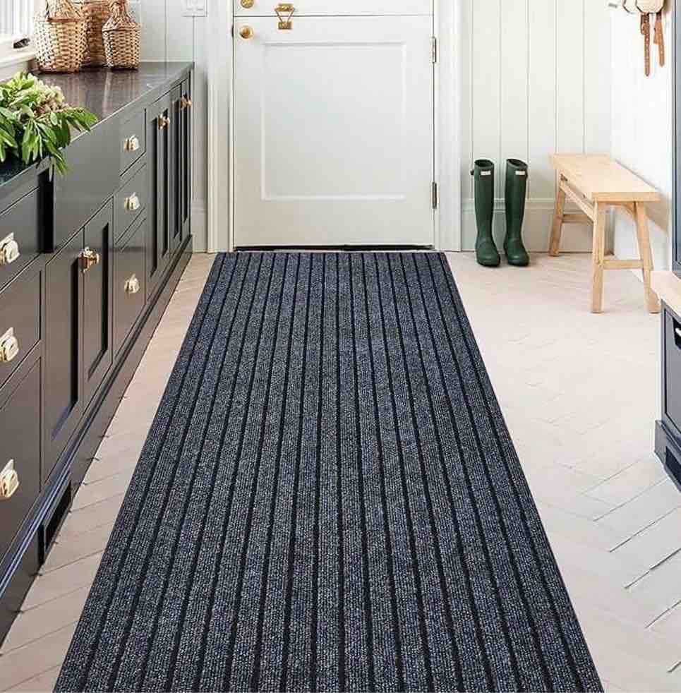 antpop area rugs outdoor runner rug indoor carpet runners non slips utility with rubber backing for kitchen hallway entryway garage striped gray 2ft x 6ft