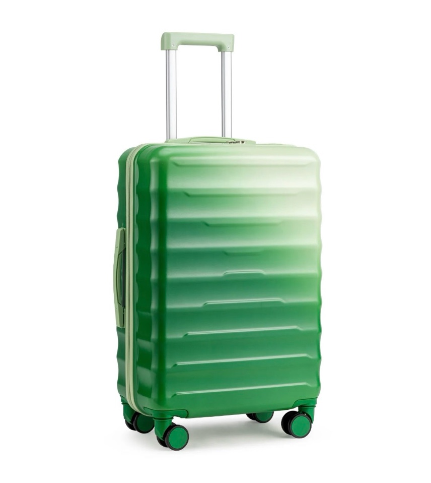 Zimtown 24" Luggage with Hardside Spinner Wheels, Checked-Medium TSA Look Suitcase, Green Gradient