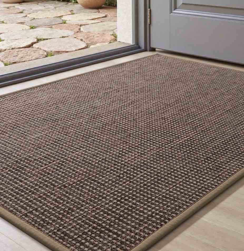 FEELHOME Door Mats for Inside 36 x59  Non Slip Rubber Welcome Mat for Inside Low-Profile Dirt Trapper Indoor Door Mats for Entryway Absorbent Washable Entry Rug Floor Mats Brown