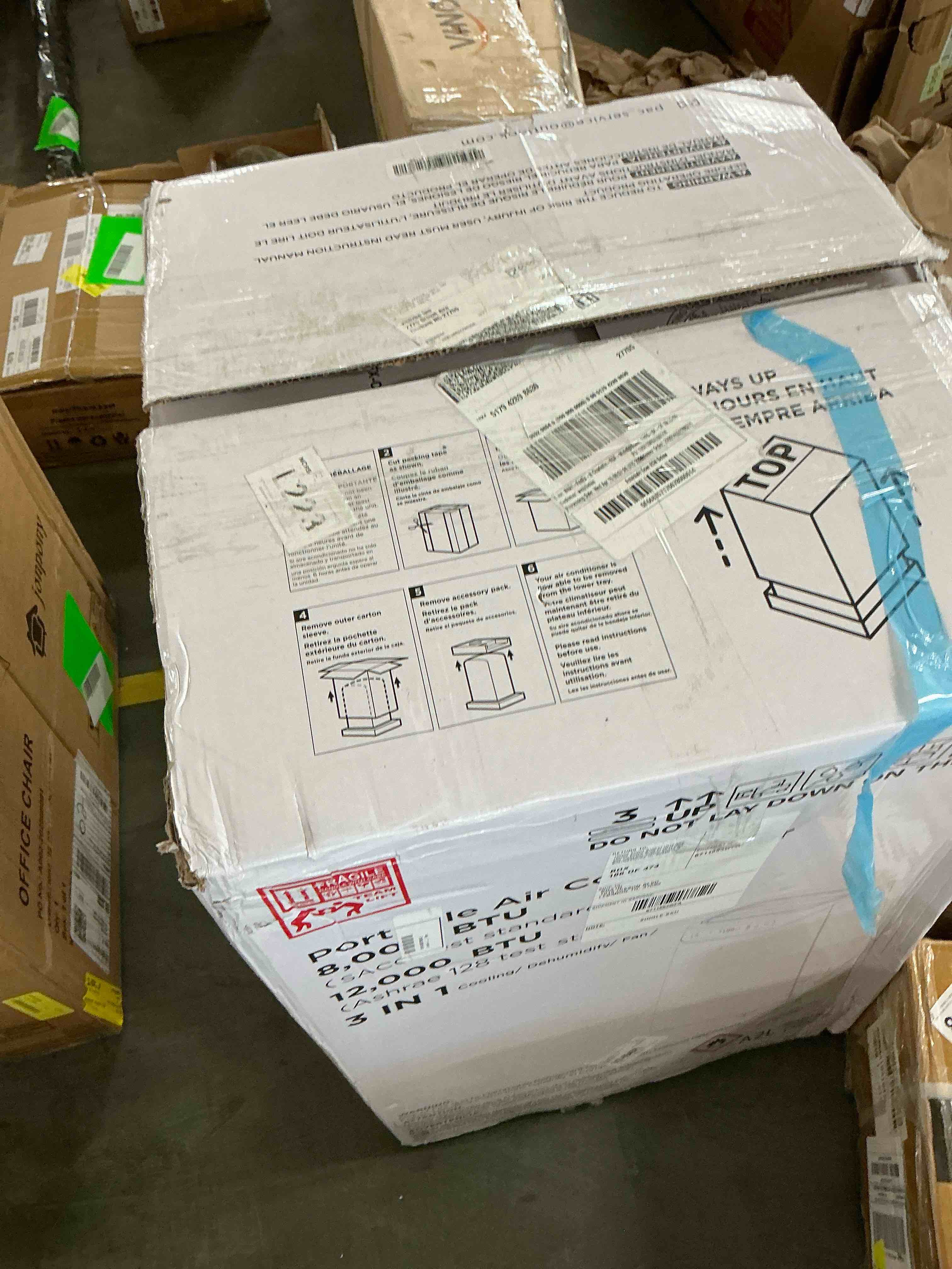 Condition photo showing New/Like New for lcxmtv 12,000 btu portable air conditioner, 3-in-1 ac unit with dehumidifier and fan, includes window kit, backlit remote and 24h timer