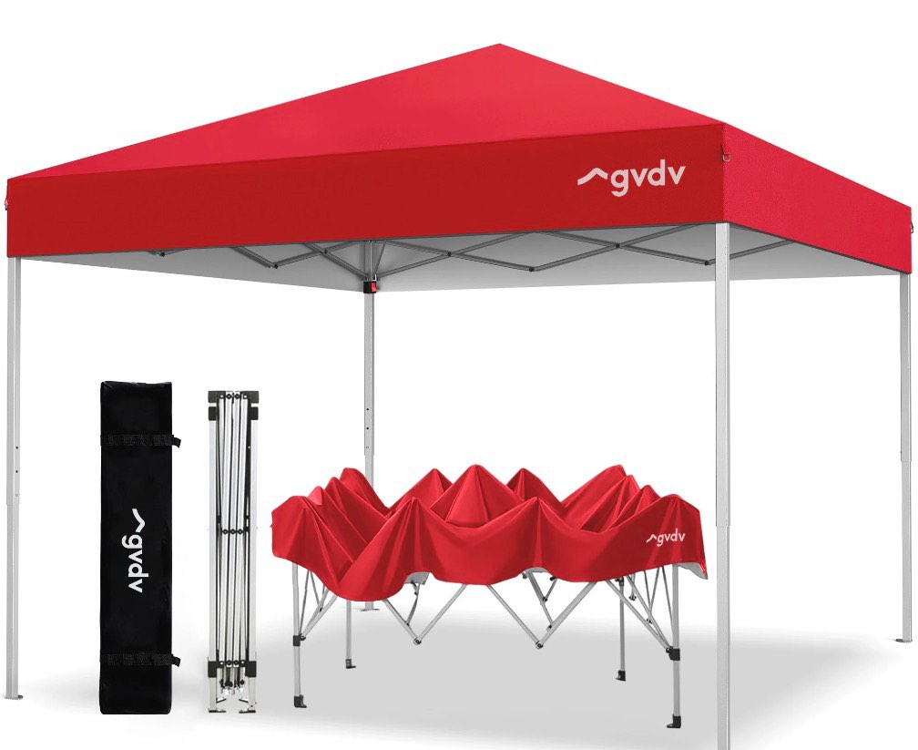 gvdv canopy tent, 10x10 ft easy pop up outdoor canopy tent, portable straight leg gazebo instant canopy