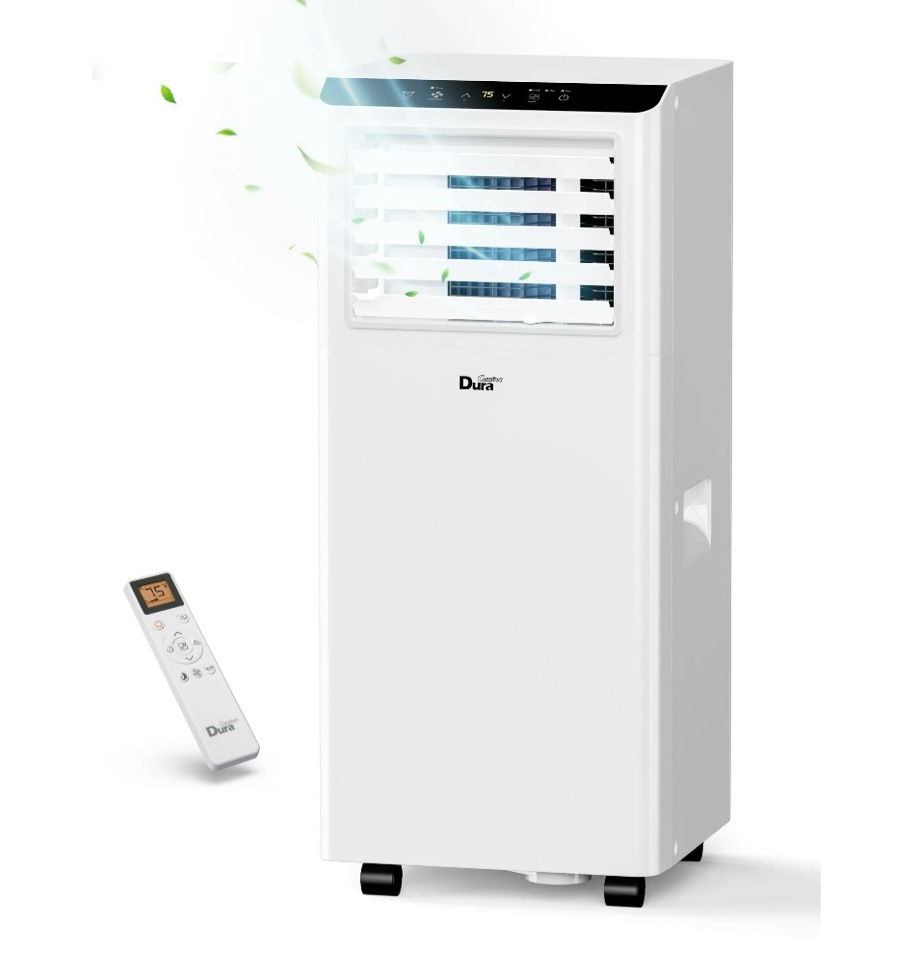 duracomfort 8000 btu portable air conditioner  3-in-1 ac unit  dehumidifier  fan  remote  timer  for room up to 230 sq.ft