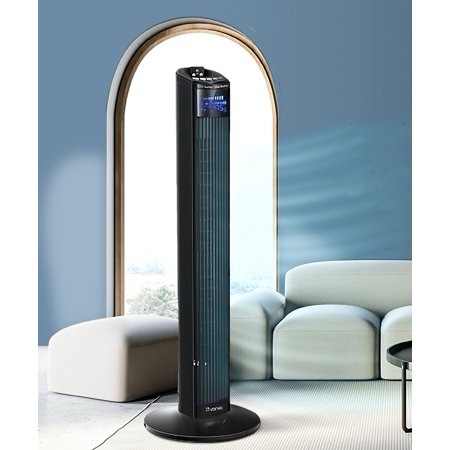 Condition photo showing New/Like New for fohere tower fan  36  oscillating tower cooling fan with remote control  12-hour timer and sleep mode  portable stand up floor bladeless fan (black)