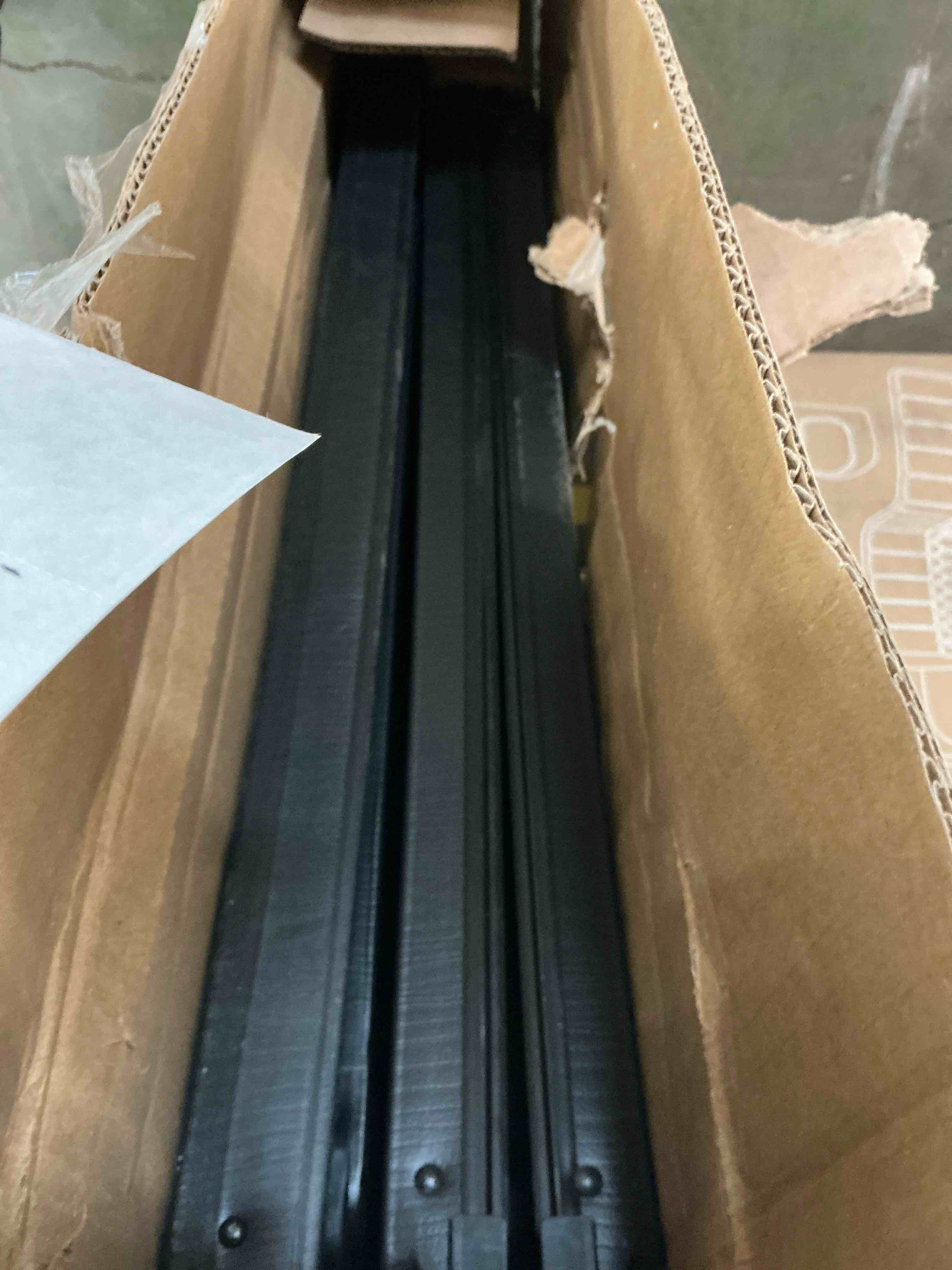 Condition photo showing Good Condition for 130 gallon resin deck box, outdoor lockable storage container for patio cushions, garden tools, pool supplies, toys, waterproof and uv resistant, reinforced rib design, black