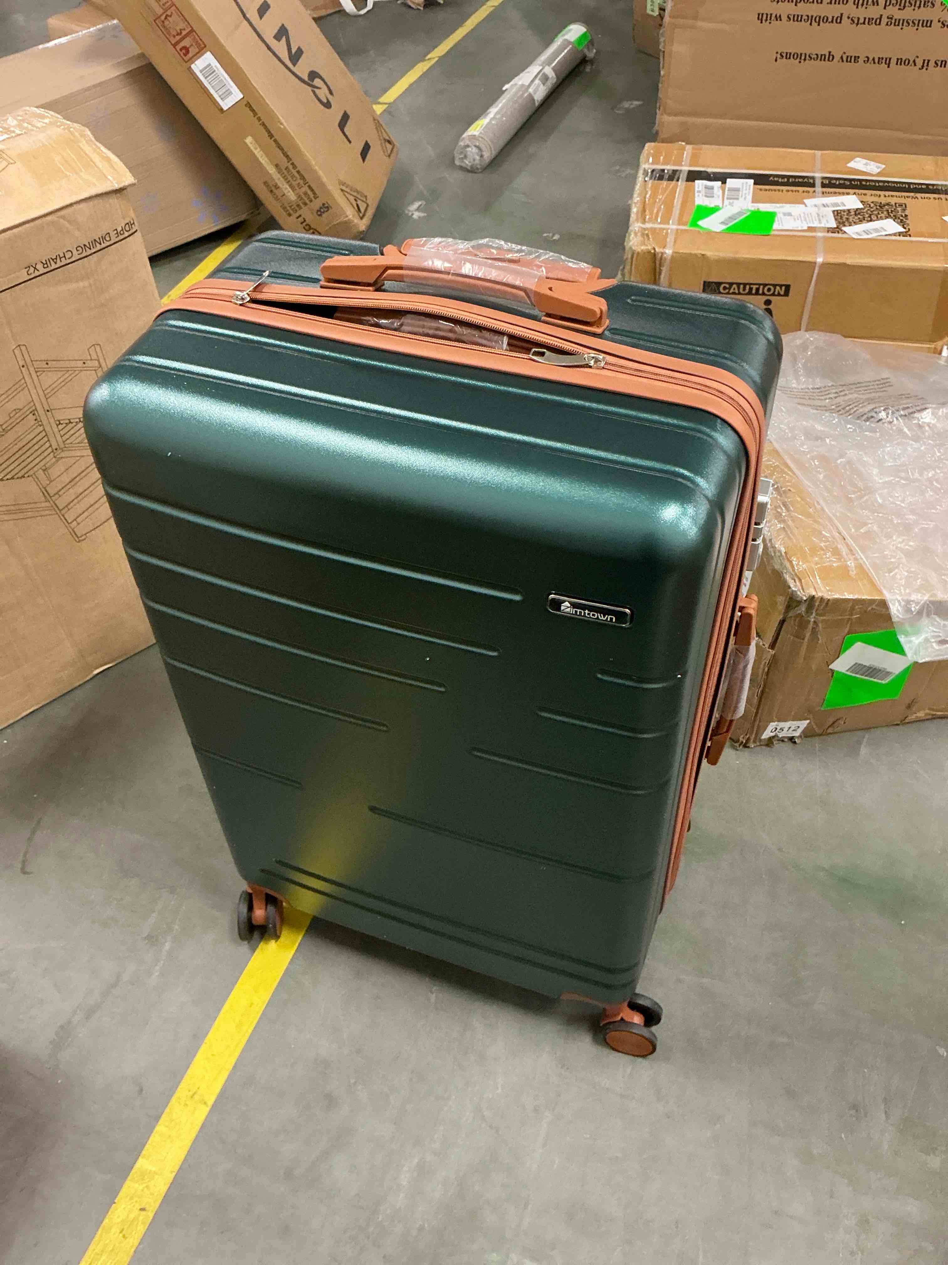 Condition photo showing Good Condition for zimtown luggage  3 piece set, abs hardside lightweight suitcase with spinner wheels tsa lock, deep green