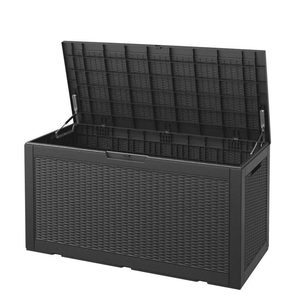 bifanuo 100 gallon deck box lockable resin outdoor storage box waterproof outdoor container for patio furniture cushions pillow