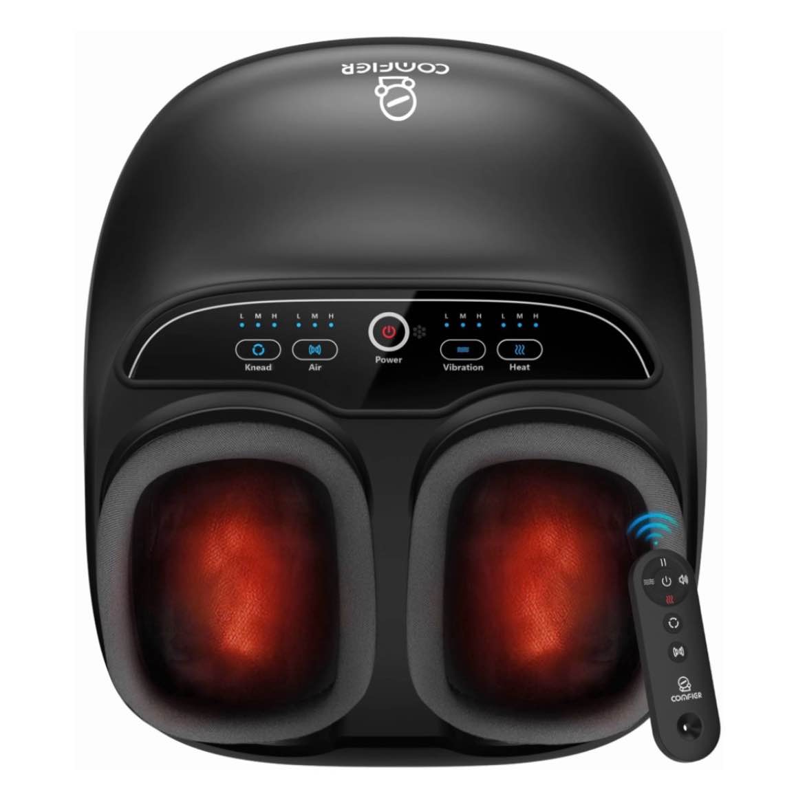 Foot Massager with Heat  Comfier Shiatsu Foot Massage Machine with Remote for Relax up to Size 13  Black  Father s Day Gifts