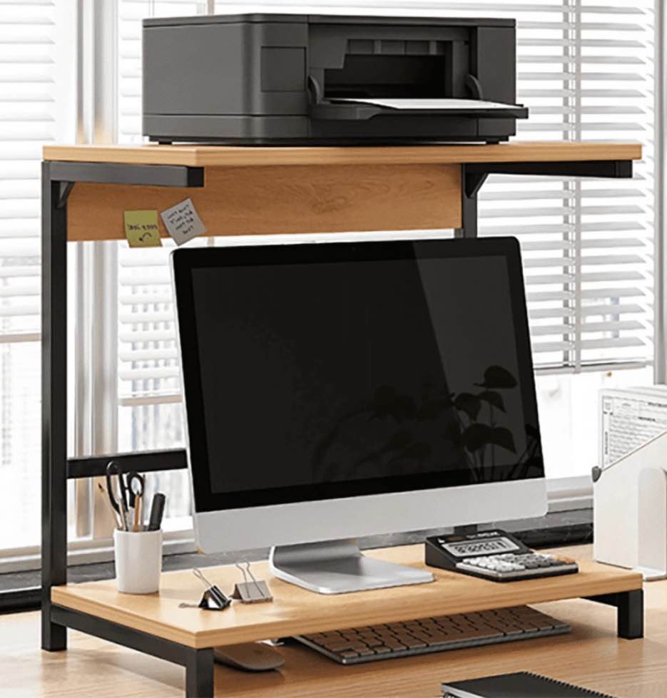 Gtouse Printer Stand for Desk 2 Tiers Multi-Purpose Monitor Laptop Computer Stand Office Organization Shelves
