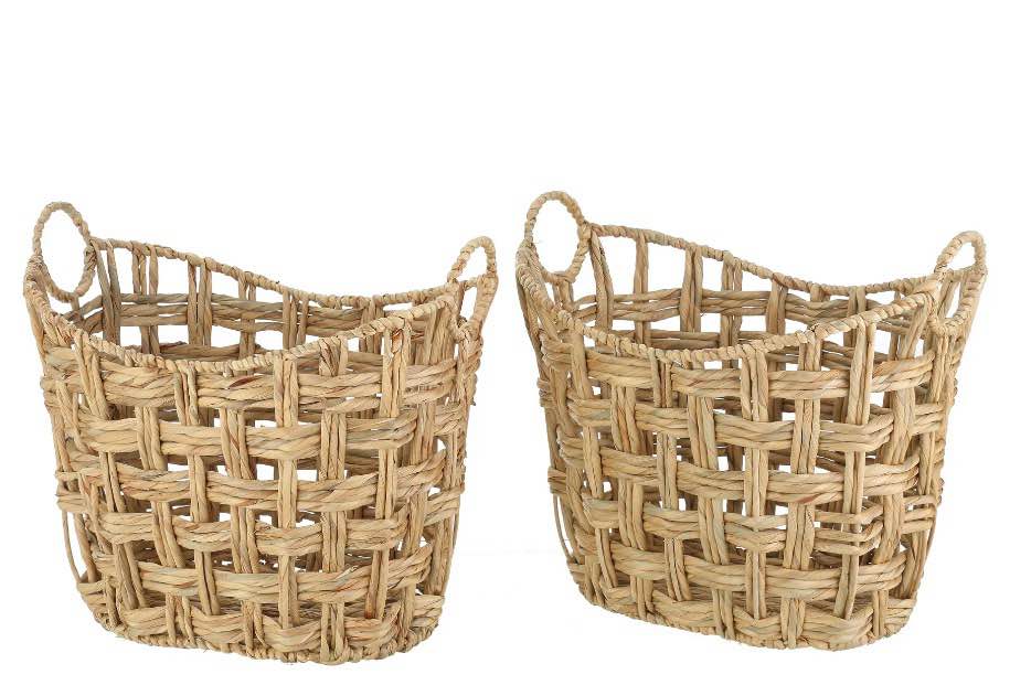 Better Homes & Gardens Extra Large Hyacinth Twist Boat Storage Basket with Handles, 2 Pack