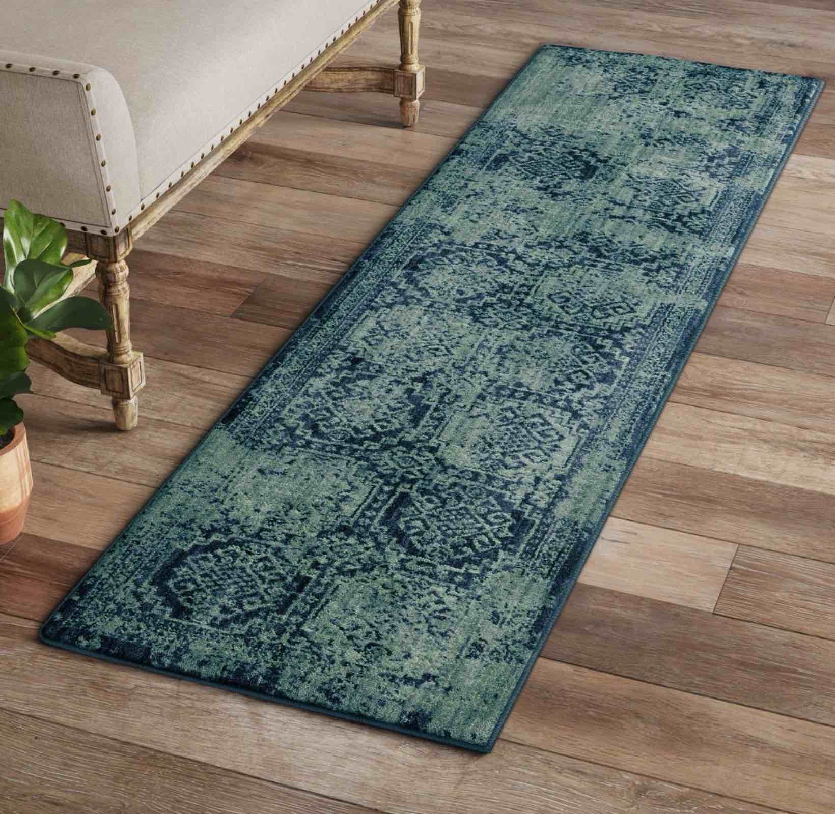 2'x7' Runner Overdyed Rug Turquoise - Threshold™