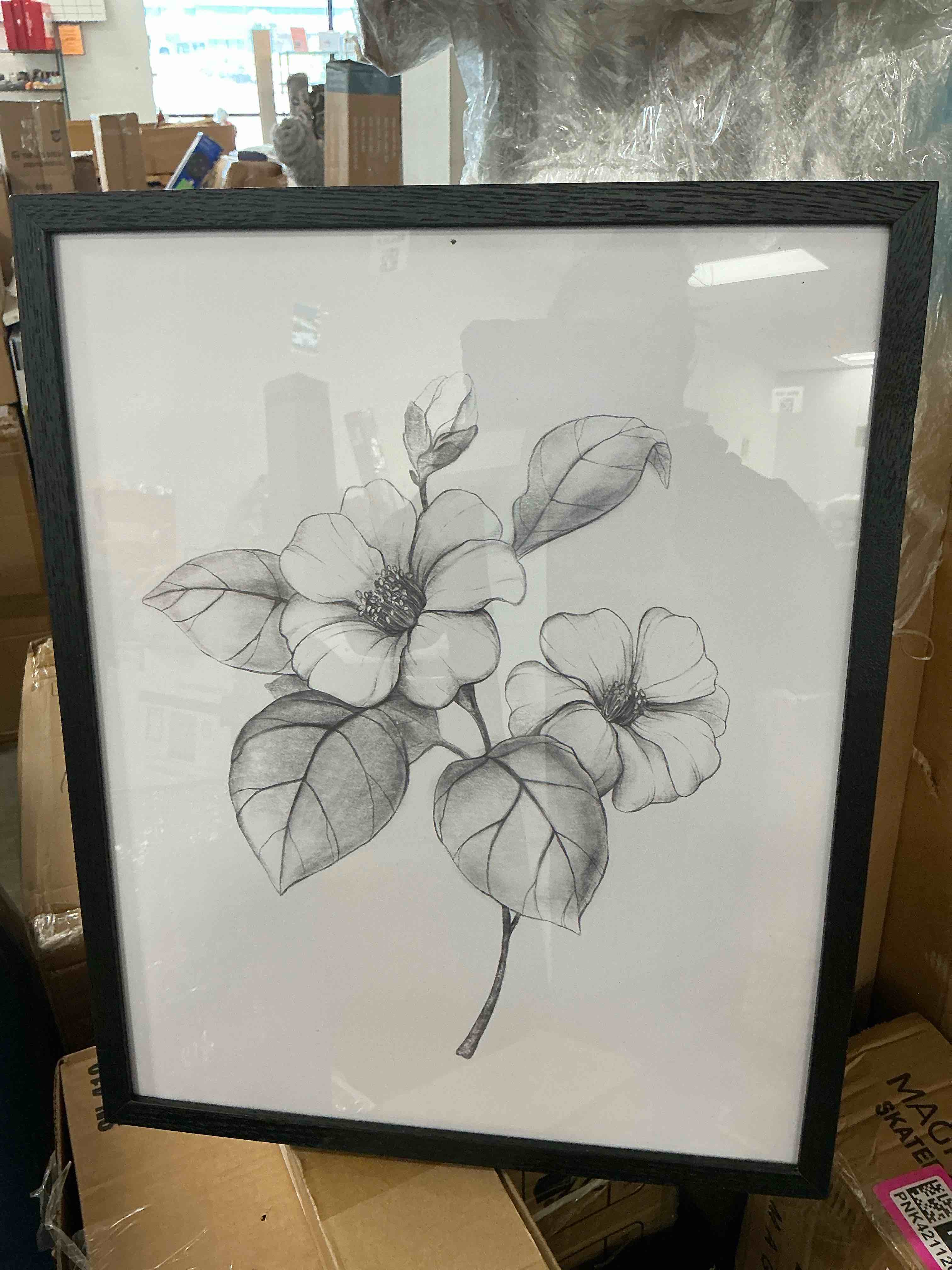 Haus and Hues Grey Floral Wall Art - Set of 4 Plant Posters for Wall Vintage, Botanical Prints, Black and White Flower Pictures for Room Aesthetic, Farmhouse Bathroom, Rustic Art (16x20, Unframed)