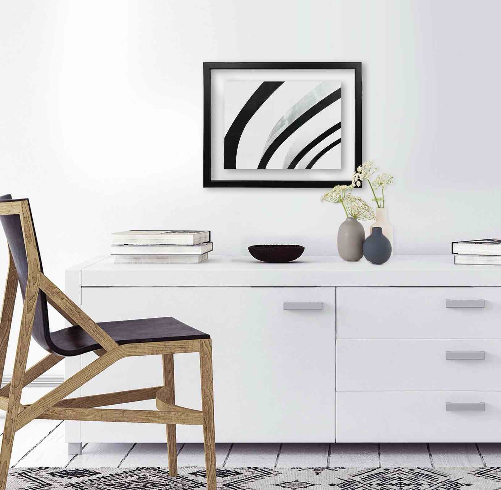 8" x 10" Thin Gallery Float Frame Black - Threshold™: Modern Wall Decor, MDF, Keyhole Mount
