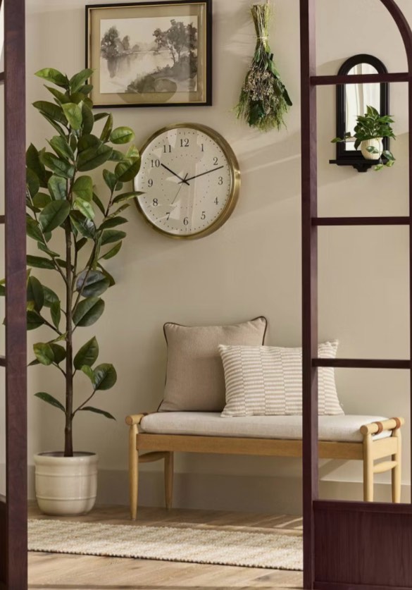 20" Brass Analog Circular Wall Clock - Hearth & Hand™ with Magnolia
