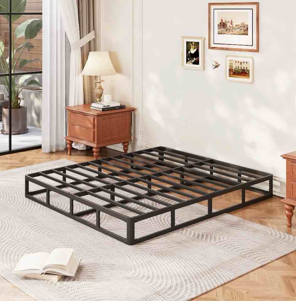 comasach 9" standing metal smart box spring mattress foundation, queen size queen