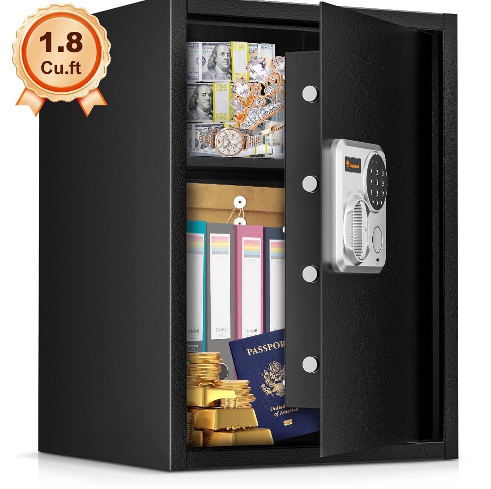 bonsaii 1.8 cubic feet safe box electronic security document home safe with digital keypad