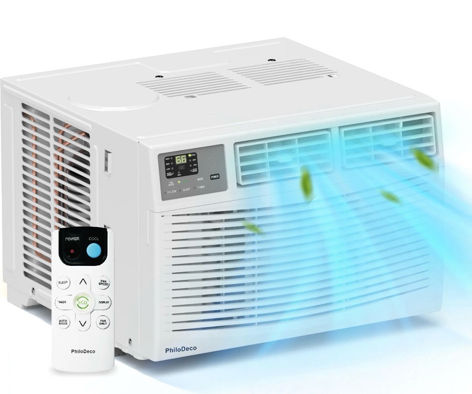 philodeco 14000 btu window air conditioner 700 sq ft. ac units intelligent led diswplay screen with remote control can be used as a dehumidifier/fan operates quietly energy-saving. 24 timer