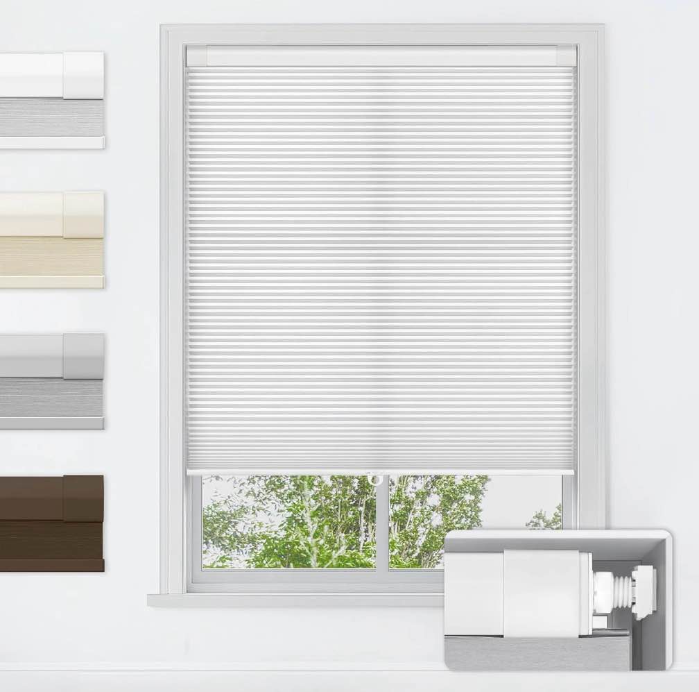 LazBlinds No Tools No Drill Cordless Cellular Shades  Light Filtering Honeycomb Shades for Home  Thermal Insulation Blinds for Windows  35  W x 36  H  White