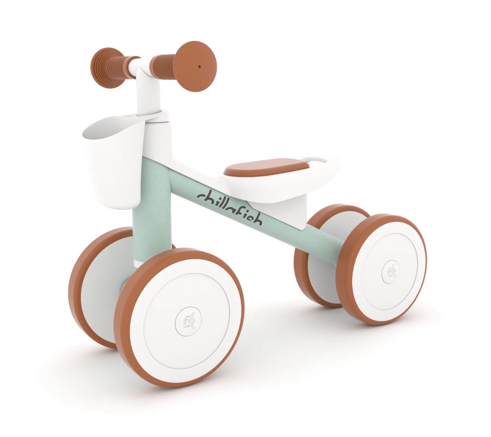 chillafish quadi racer toddler balance bike ride-on toy, stable 4-wheel no-pedal training bike, ages 1–3, breeze