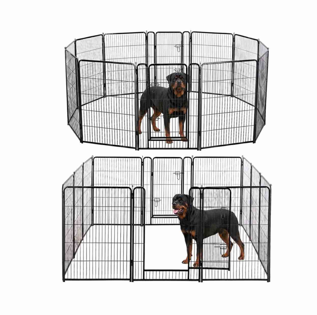 edx dog playpen 12 panels 40 foldable heavy duty metal puppy exercise pen with doors indoor outdoor