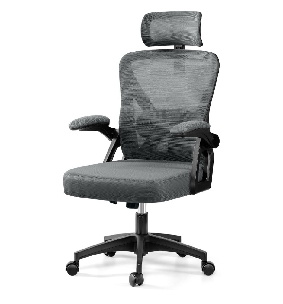 coolhut ergonomic office chair, high back mesh office desk chair with headrest 500lbs, executive office chair with adjustable aremrest, home office swivel desk chair for home office, dark gray