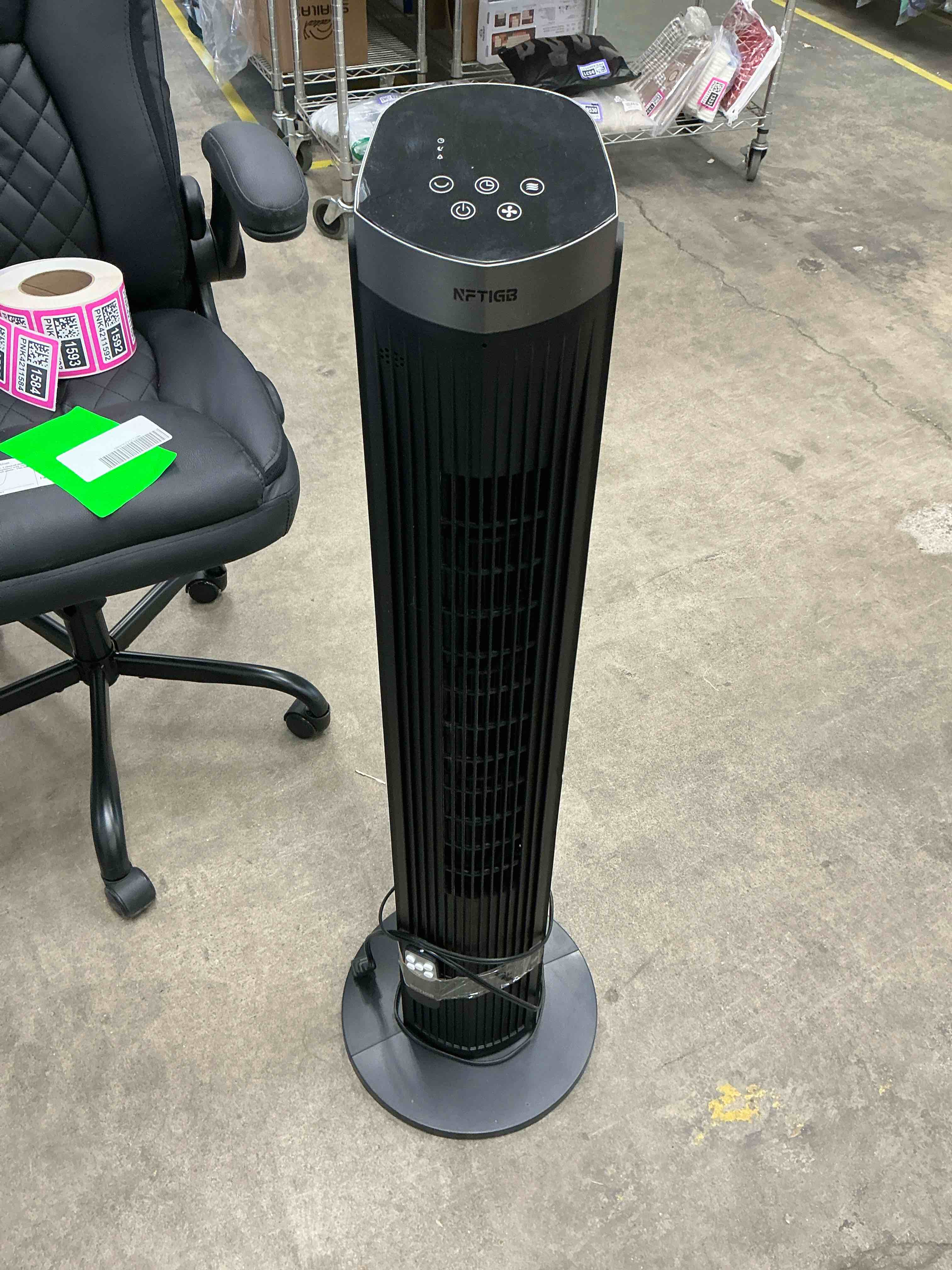 Condition photo showing Good Condition for nftigb 40 inch tower fan for home 70° oscillating standing floor fan with remote 5 speeds 3 modes with remote bladeless fan new