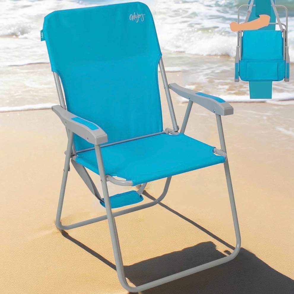 #wejoy folding backpack beach chair, high back beach chairs for adults, max load 300lbs, outdoor portable folding camping chair