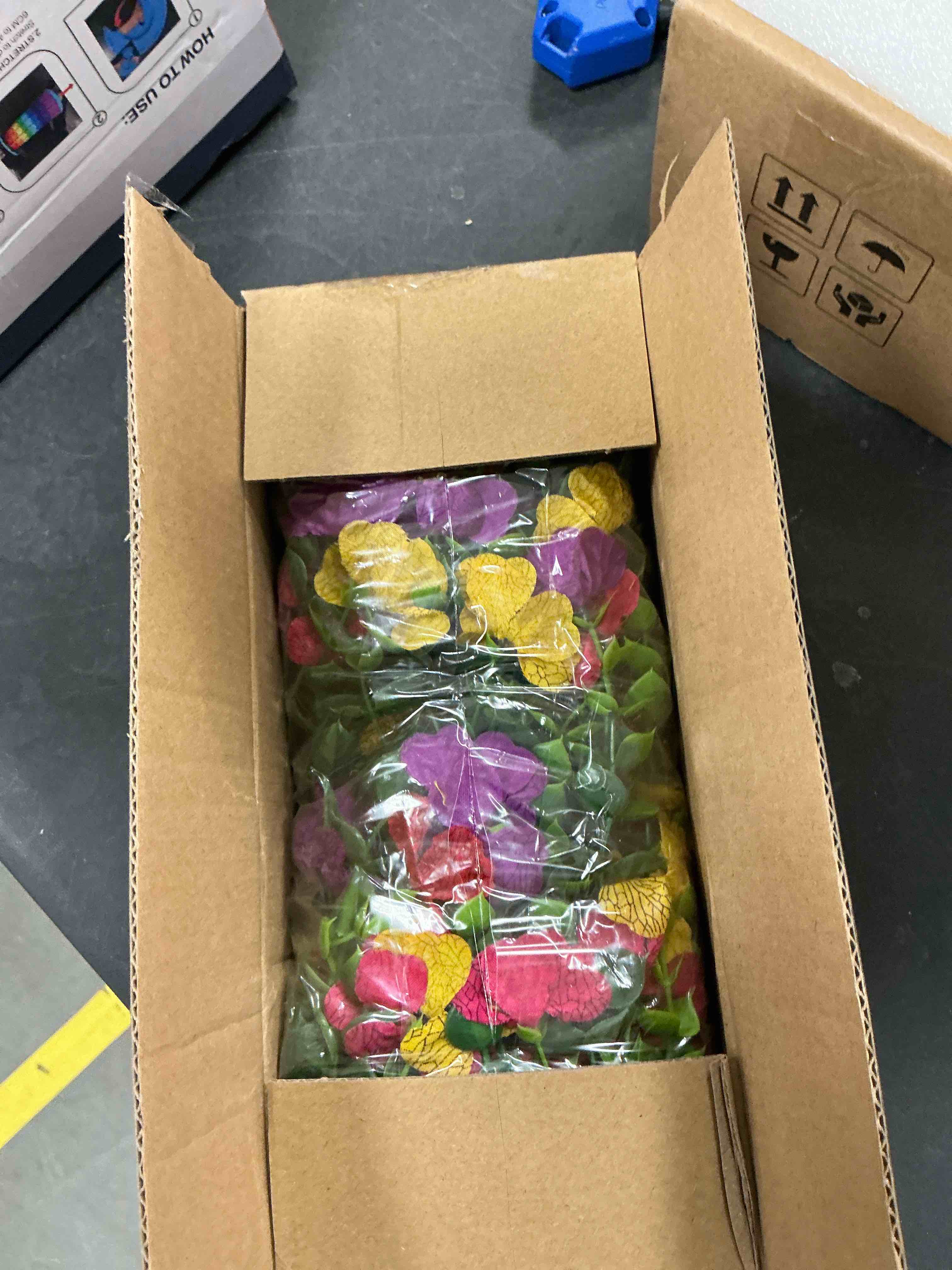 Condition photo showing New/Like New for der rose uv resistant artificial hanging flowers for outdoors, 2pcs silk fake dasiy faux hanging flowers for outdoor planter porch balcony yard decor red/purplish/rose red/yellow 2
